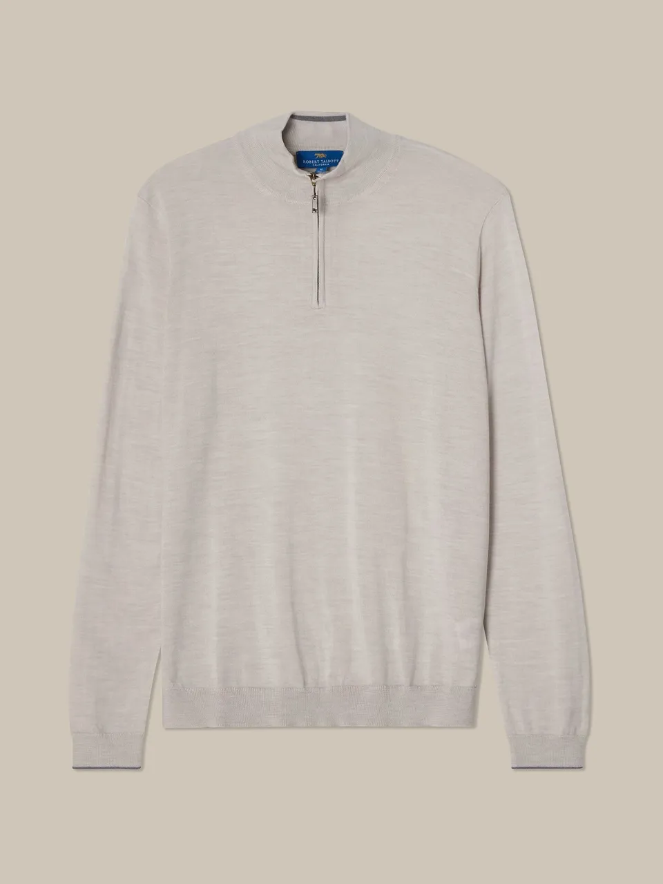 Robert Talbott Eastwood maglione mezza zip oatmeal M