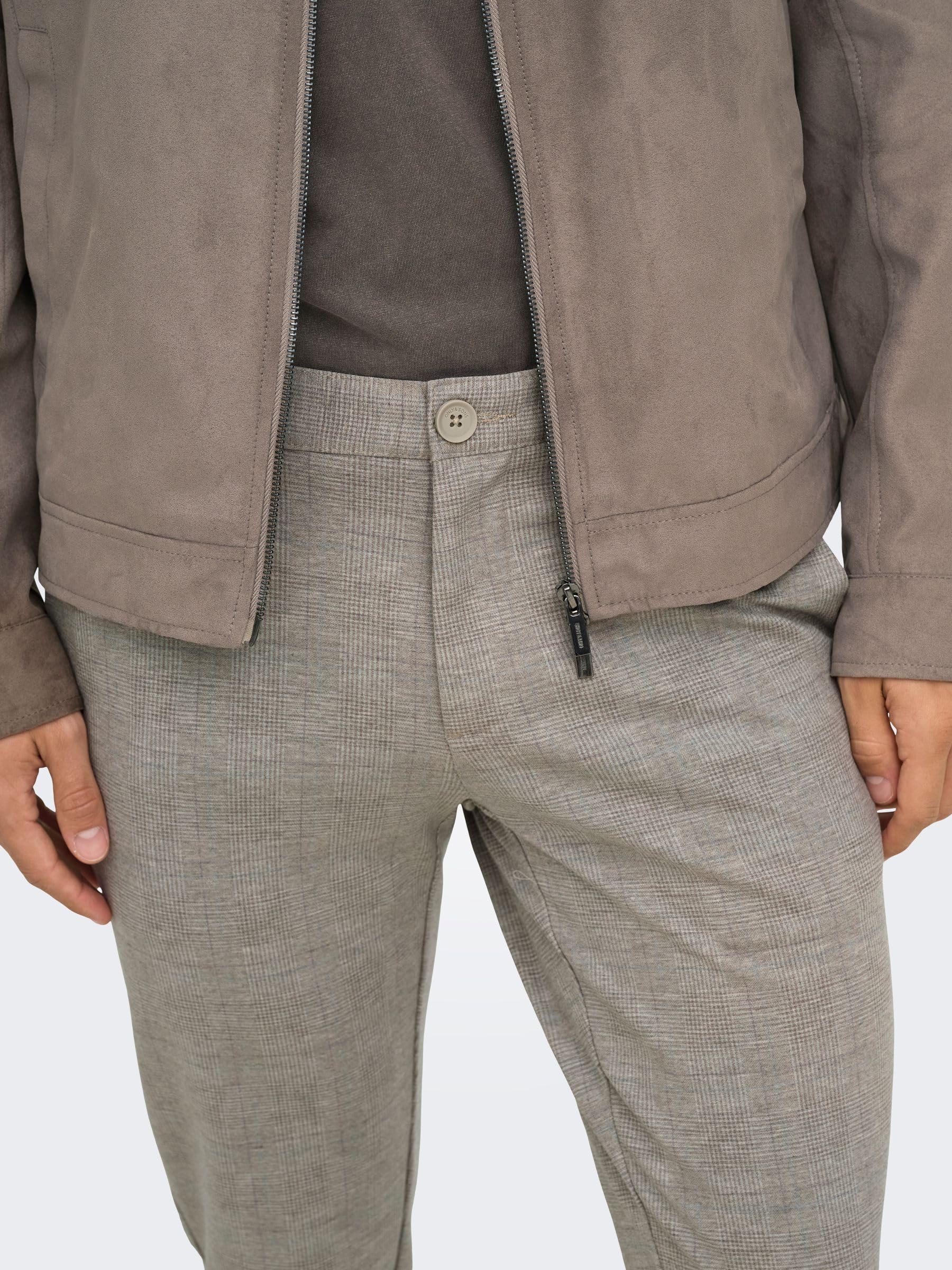 ONLY & SONS Mark Pantaloni chino uomo slim gessato