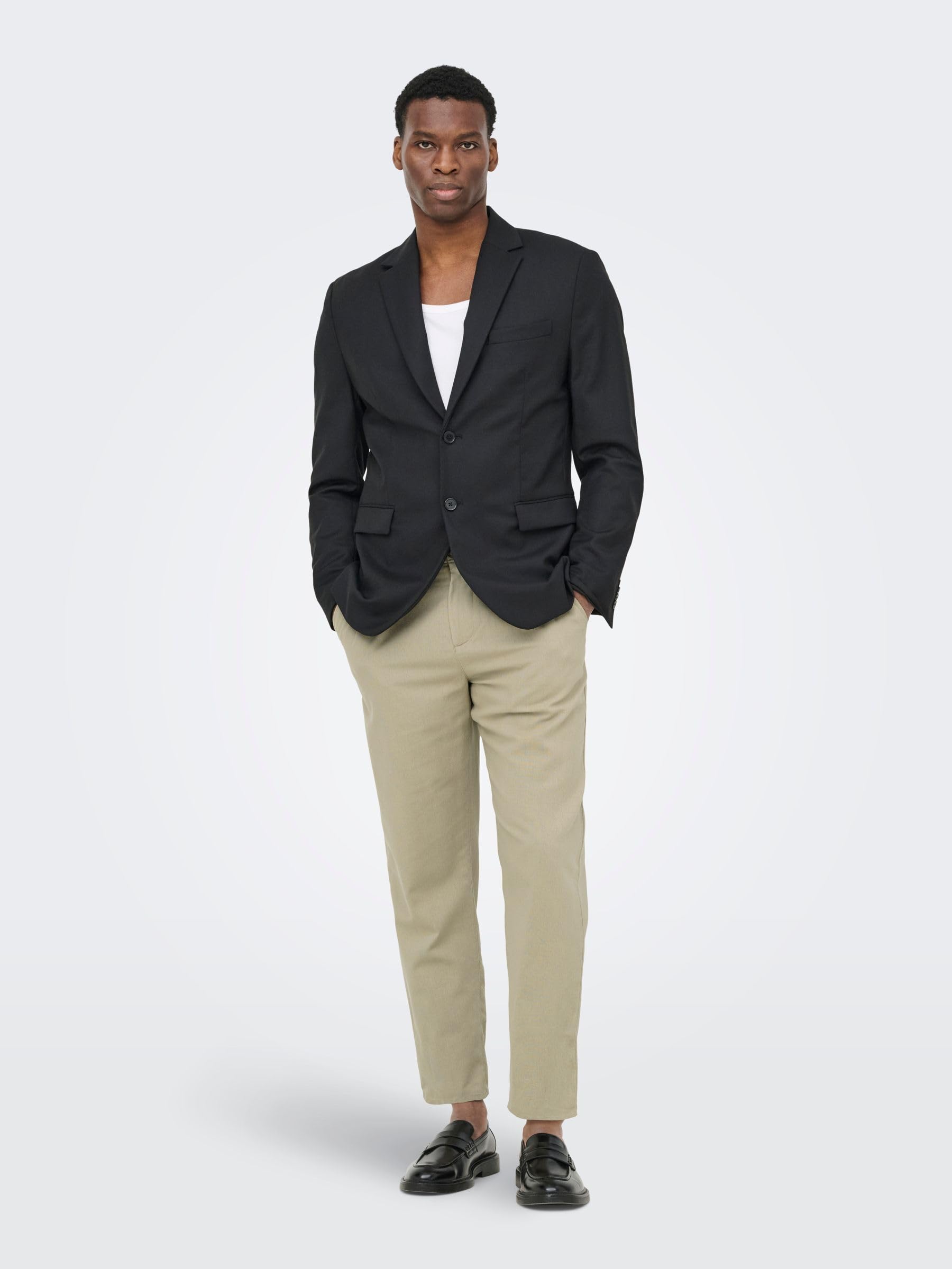 Only & Sons pantaloni uomo lino 30W/32L vita elastica