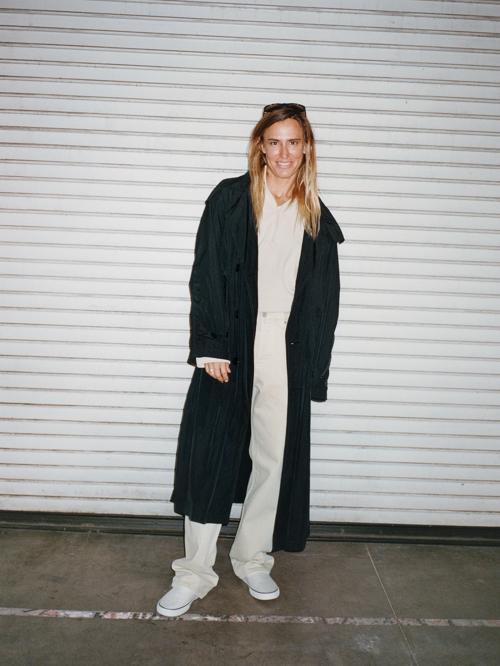 Stussy Double Breasted Trench giacca nera nylon idrorepellente