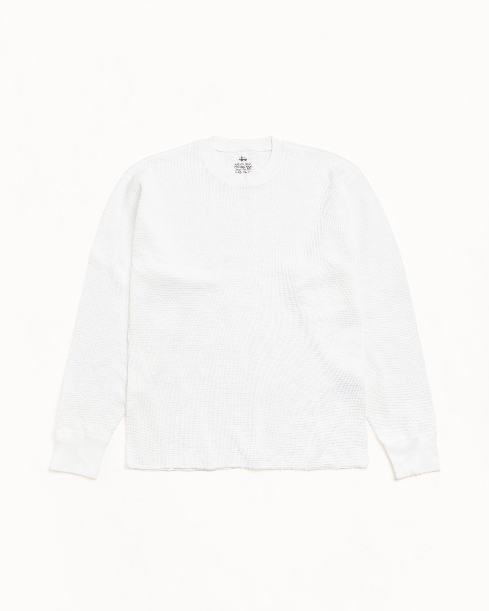 Stussy Pigment Dyed Thermal maglia manica lunga bianca