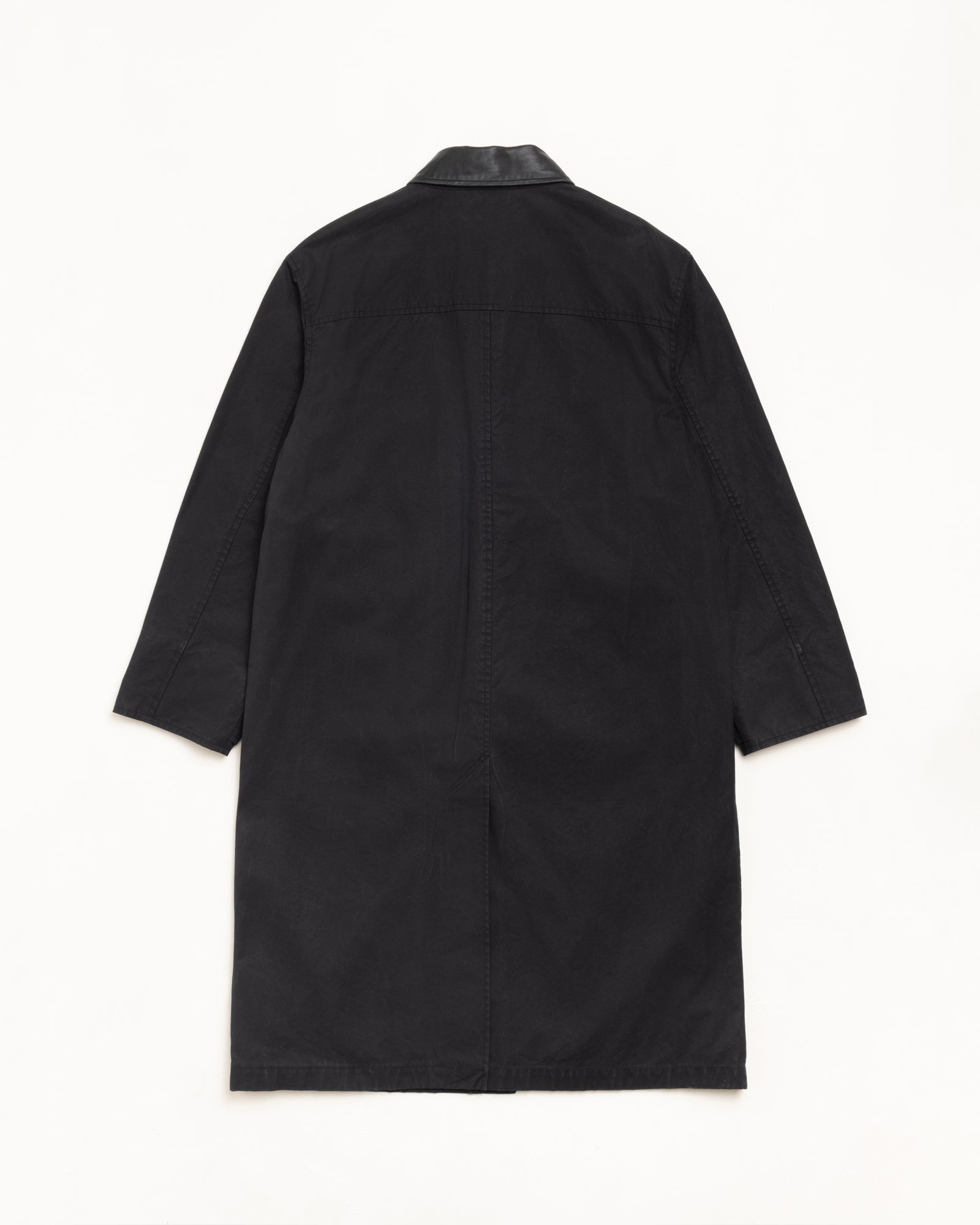 Stussy Duster Coat spolverino nero tela cotone YKK