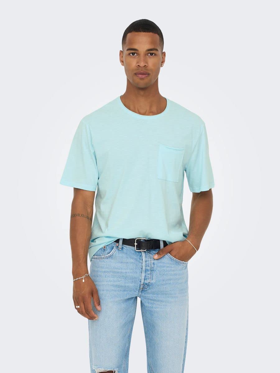 Only & Sons OnsRoy T-Shirt Uomo Navy L Pacco da 2 Slub