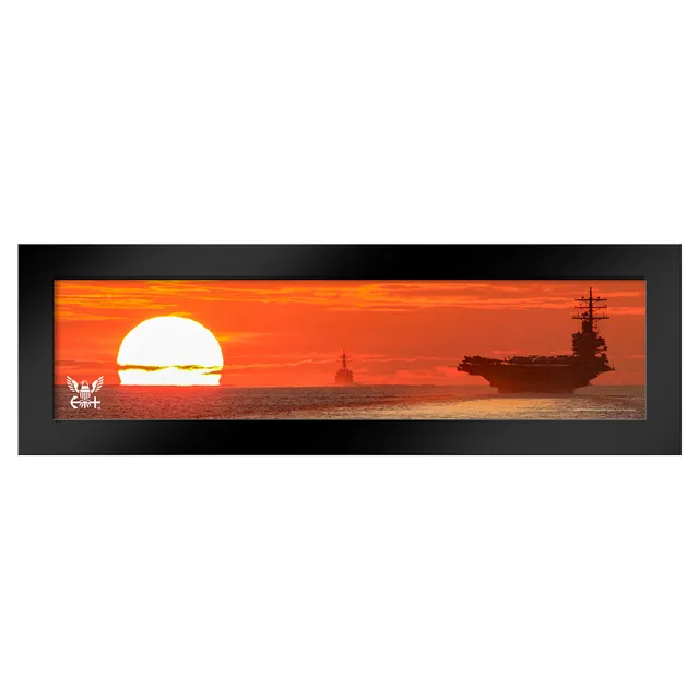 7.62 Design US Navy Sunset stampa incorniciata 28x64 cm
