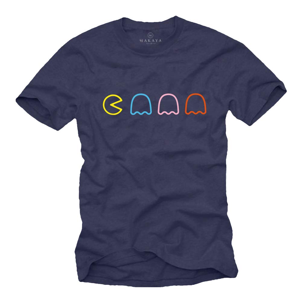 Makaya T-Shirt Uomo maglietta gaming gamer nera cotone