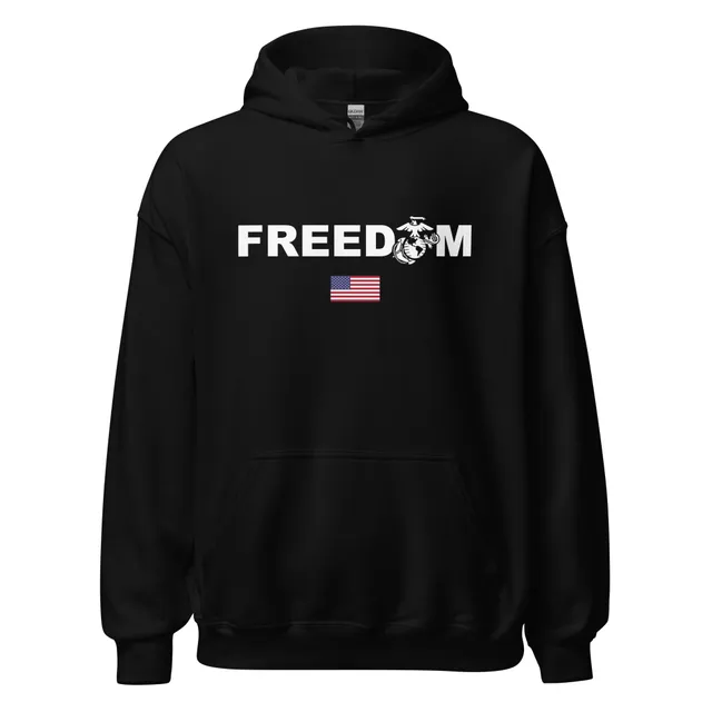7.62 Design USMC Freedom felpa cappuccio uomo cotone nera
