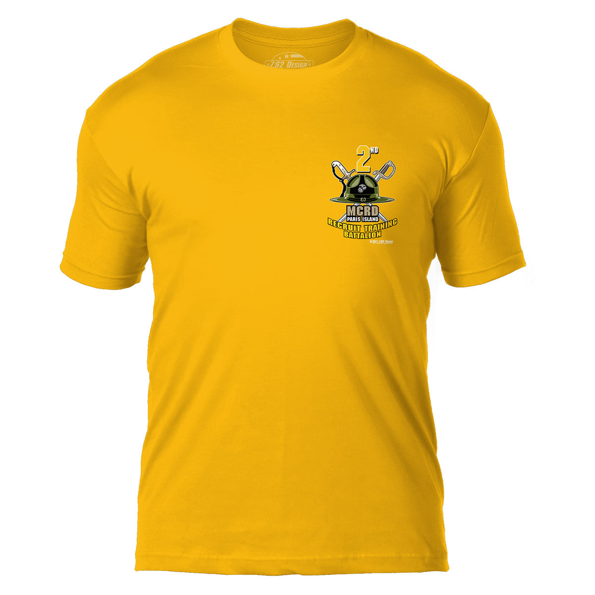 7.62 Design MCRD Parris Island 2nd Battalion T-Shirt Oro Cotone