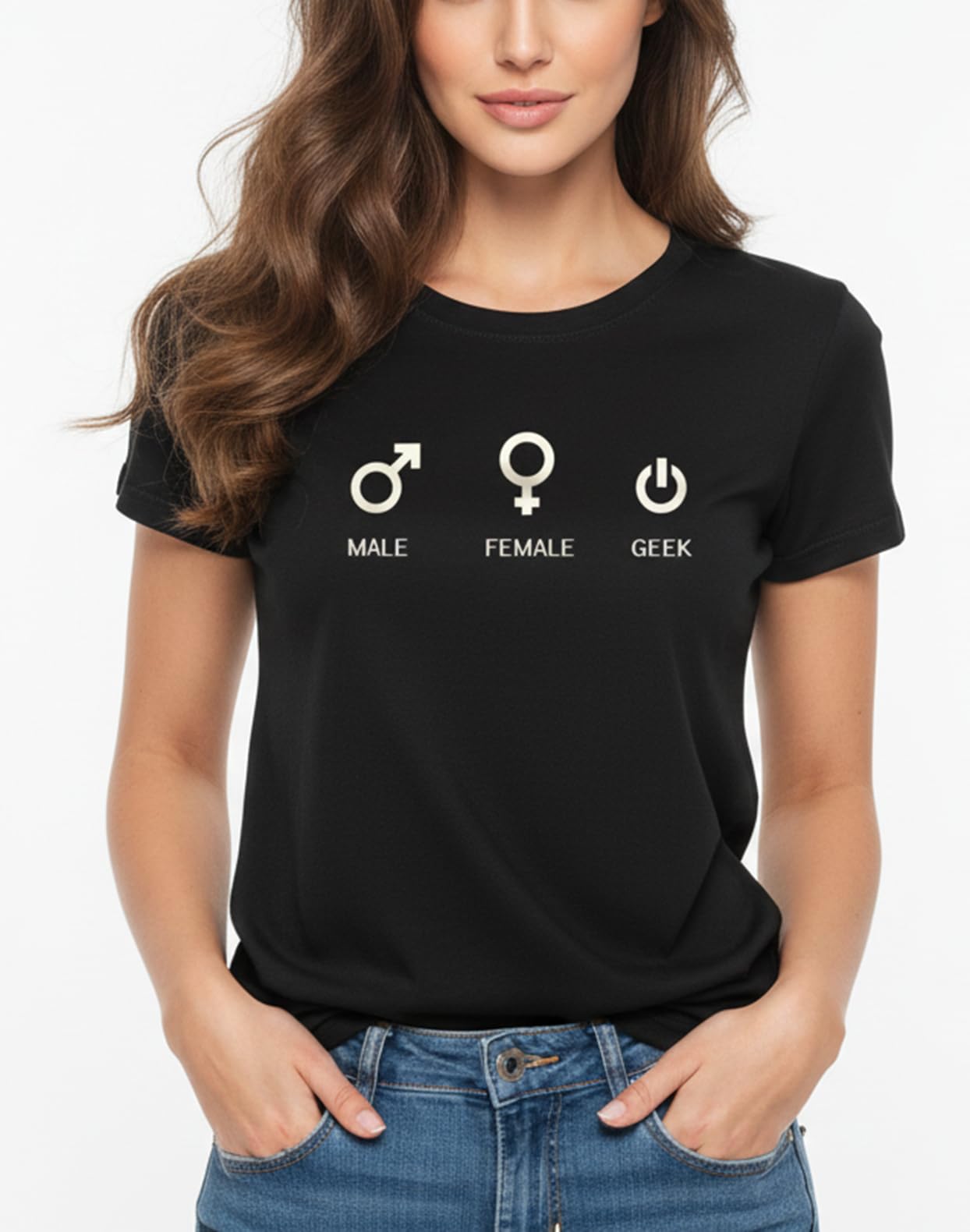MAKAYA T-Shirt Donna Nerd Geek Gamer Maglietta L Cotone