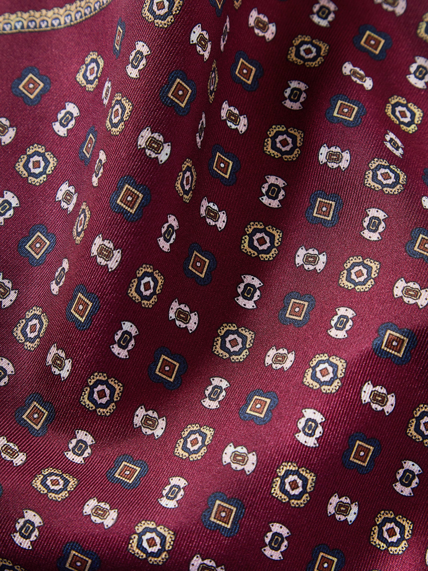 Robert Talbott Collins fazzoletto bordeaux medaglione seta