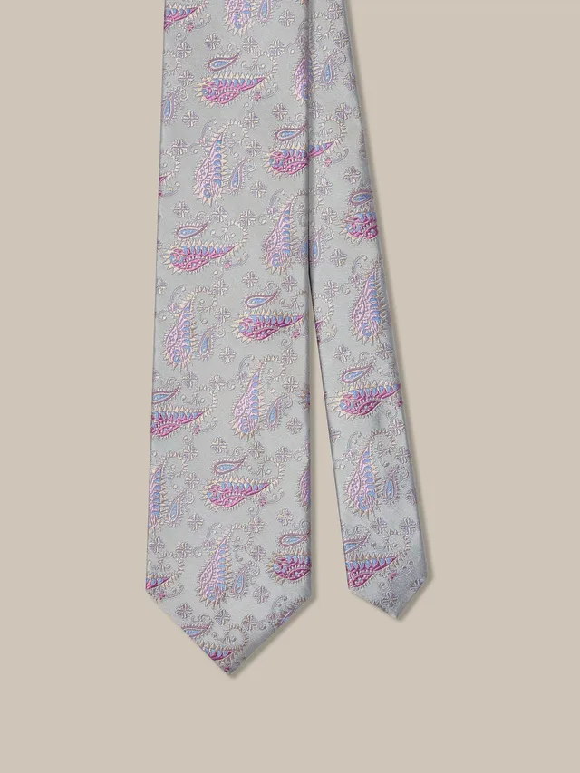Robert Talbott Serrated Paisley Best of Class cravatta seta verde salvia