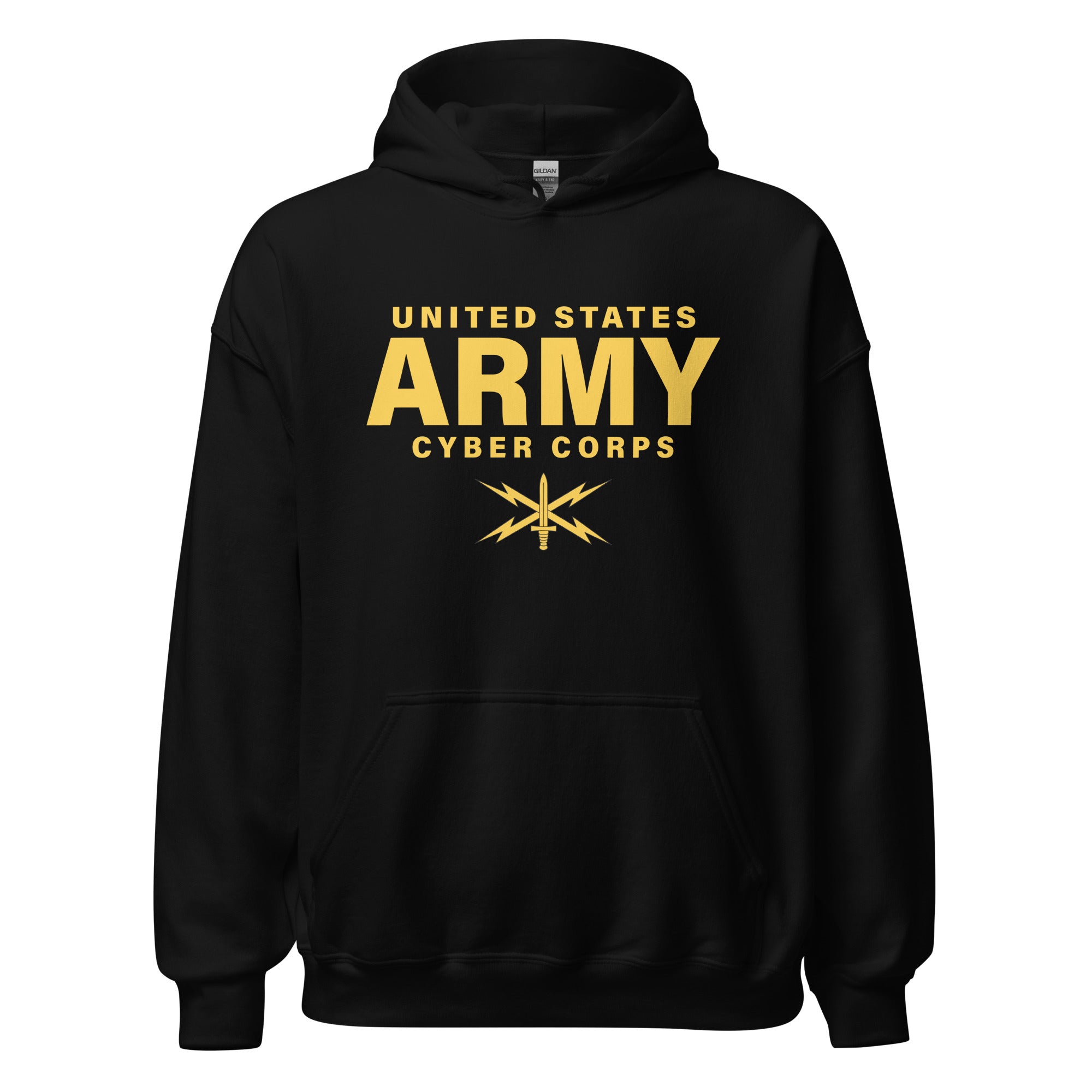 7.62 Design Army Cyber Corps Felpa Cappuccio Nera Cotone