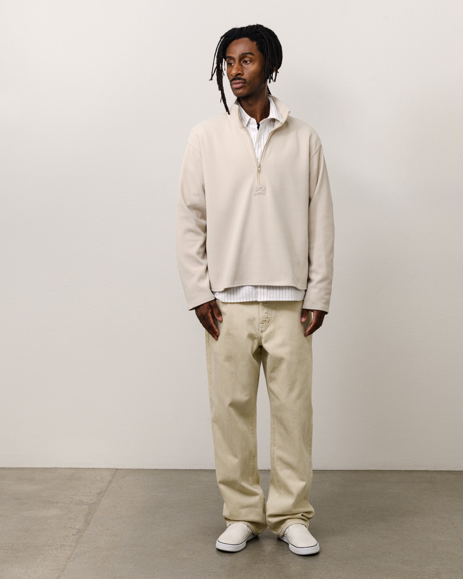 Stussy Half Zip Thermal Mock Neck maglia termica Sand