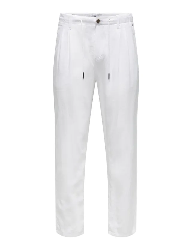 ONLY & SONS Onsleo 0048 Pantaloni Crop Lino 36W/32L
