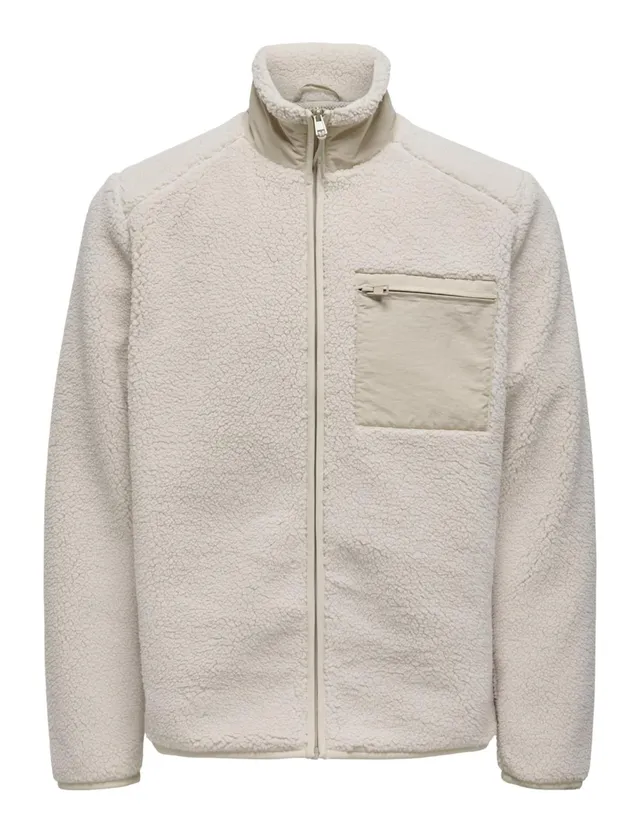 ONLY & SONS Giacca Uomo Onsdallas Sherpa Pile Nero