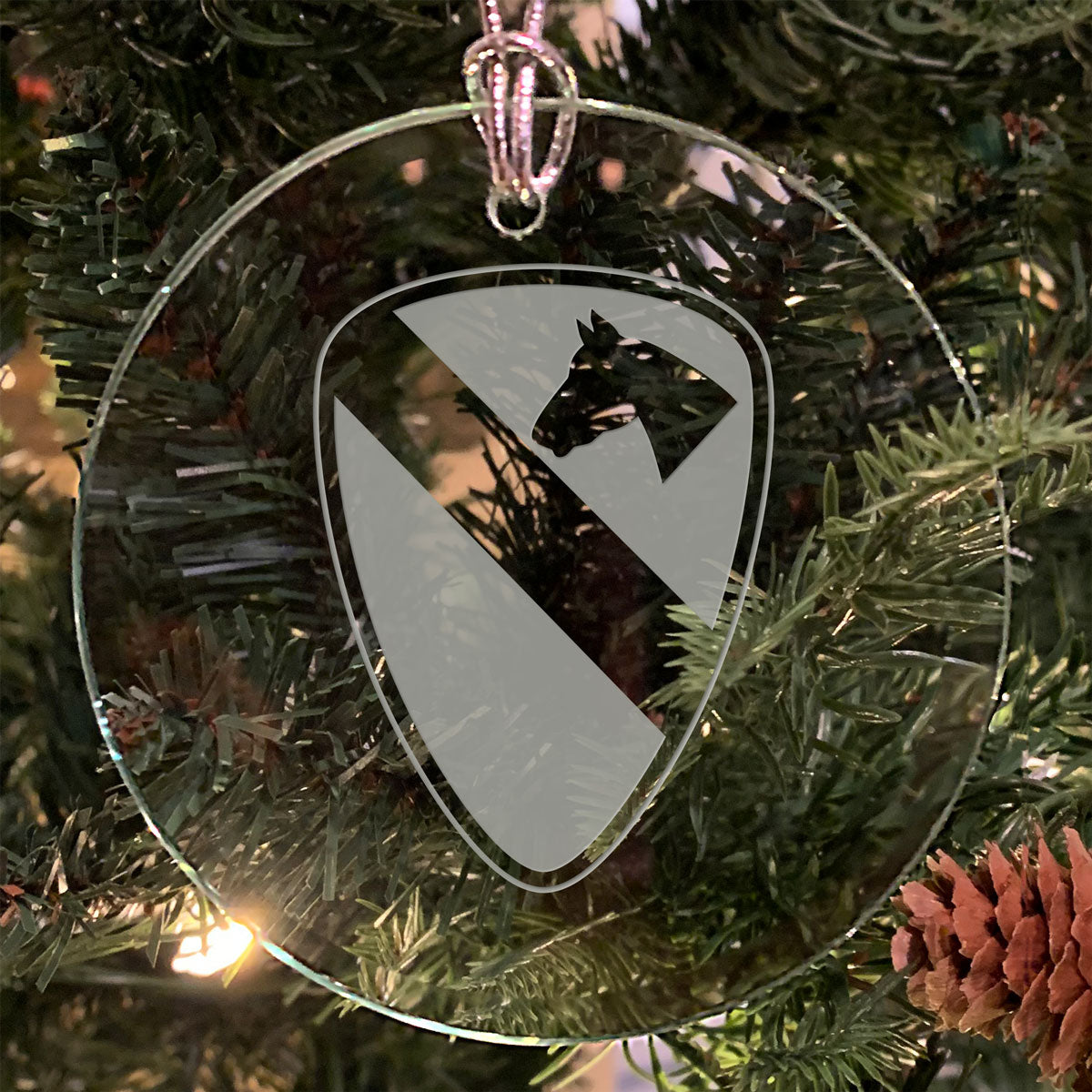 7.62 Design Army pallina natale vetro 7,6 cm incisa USA