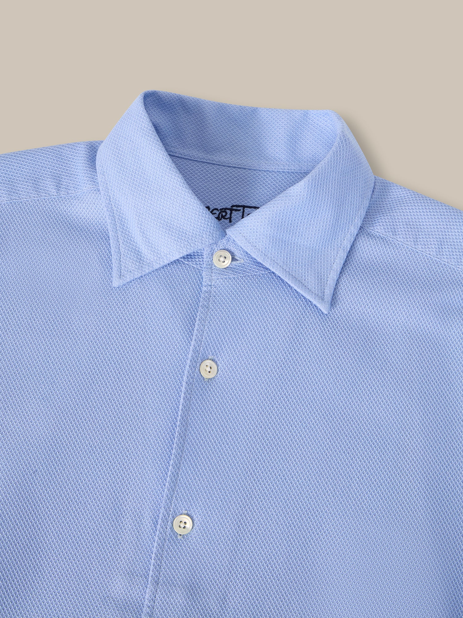 Robert Talbott Casual Shirts Morgan Giro Inglese camicia blu cotone