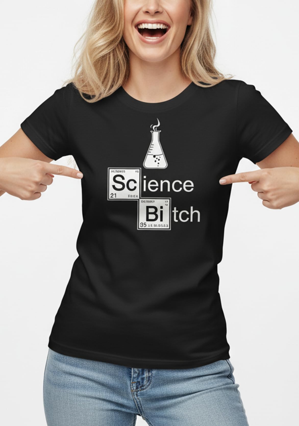 MAKAYA T-Shirt Donna Science Bitch maglietta nera L