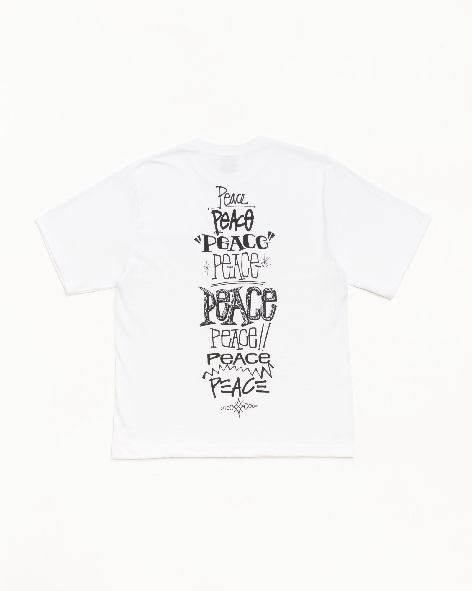 Stussy Peace Increased Tee maglietta bianca cotone 220 gsm