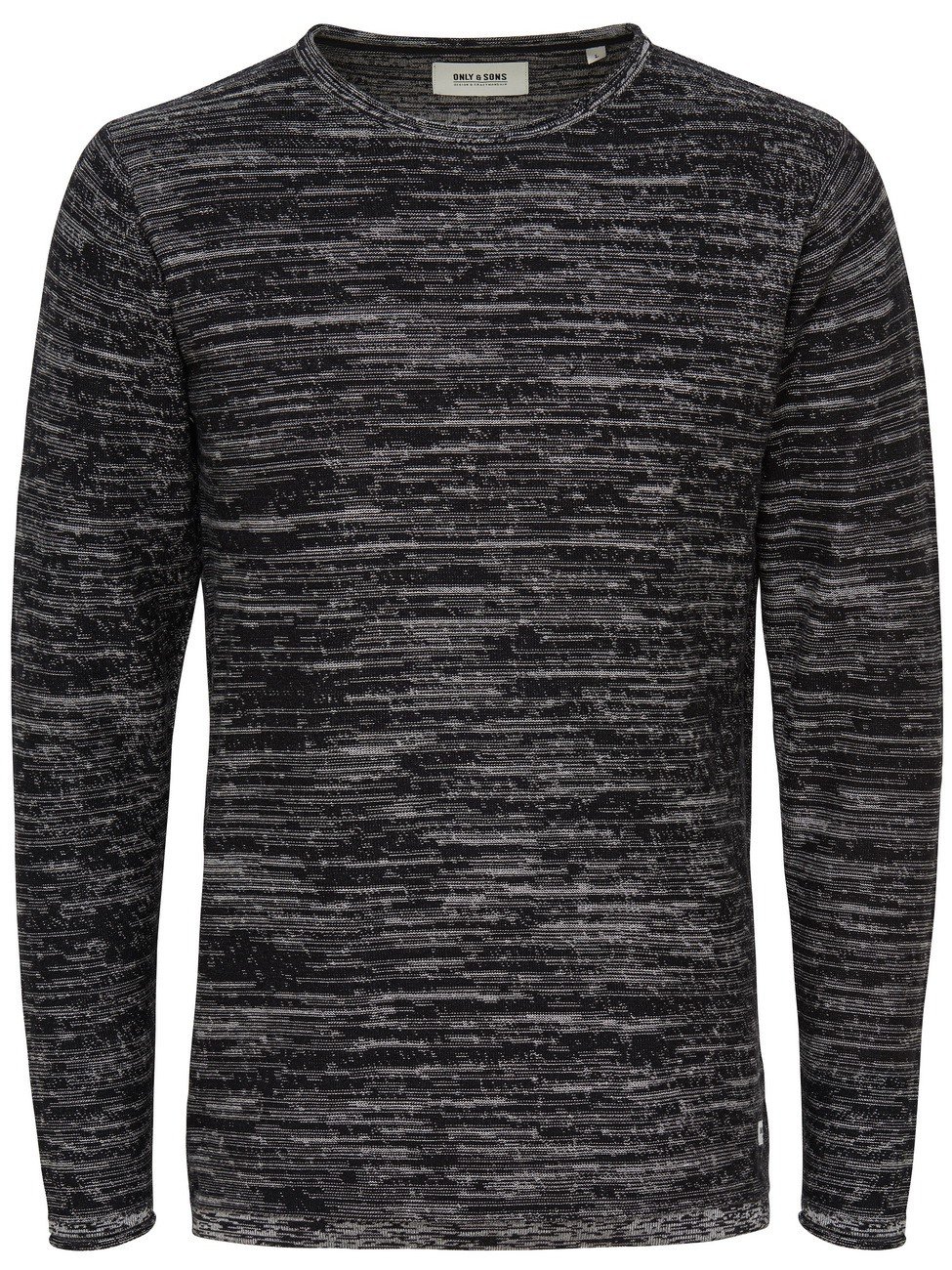 Only & Sons Onssatre Reverse Crew felpa nera M cotone