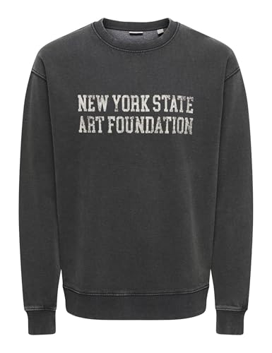 Only & Sons Onscreative College Felpa Uomo Ghost Gray Relaxed