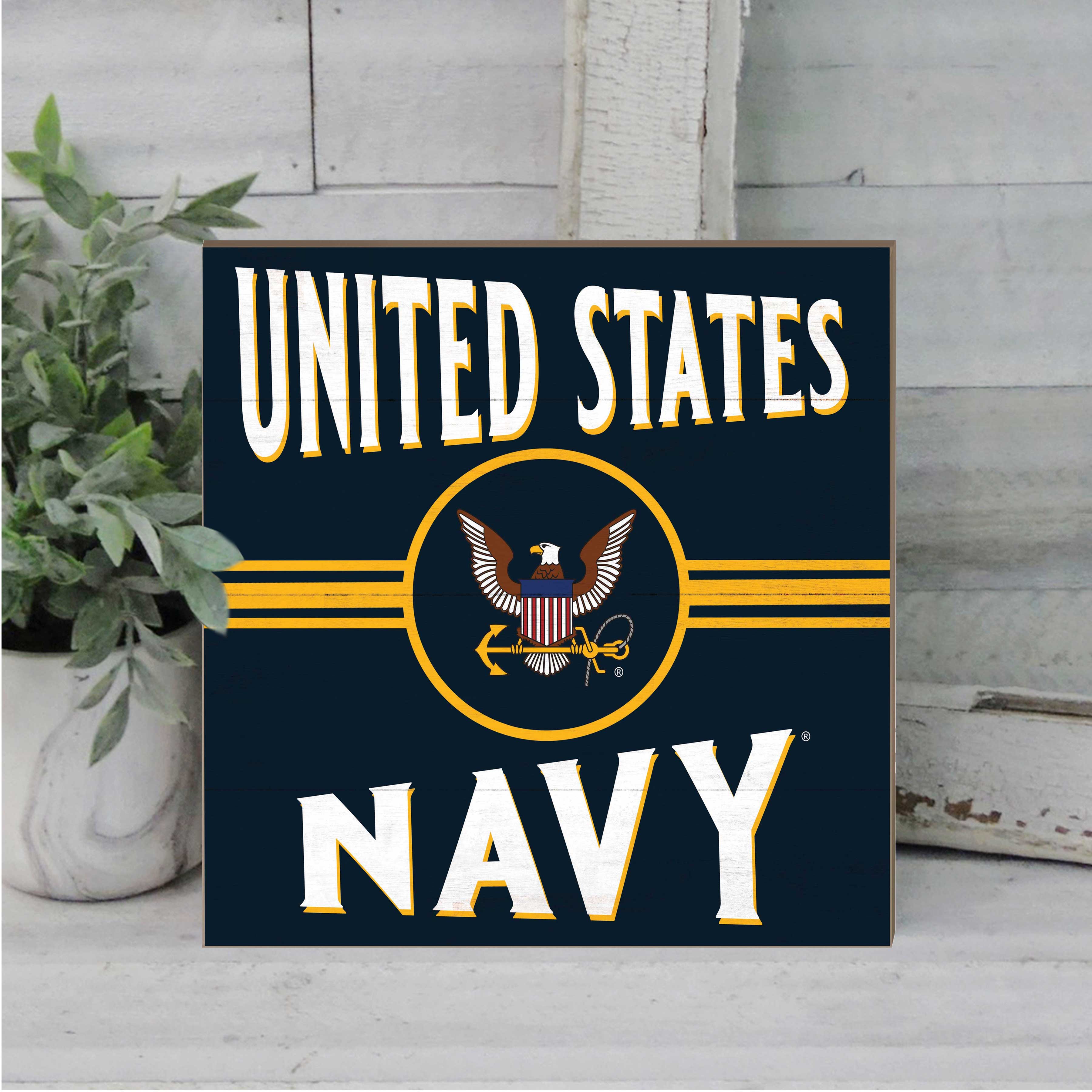 7.62 Design Navy Targa Legno 25cm Blu Retrò Marina