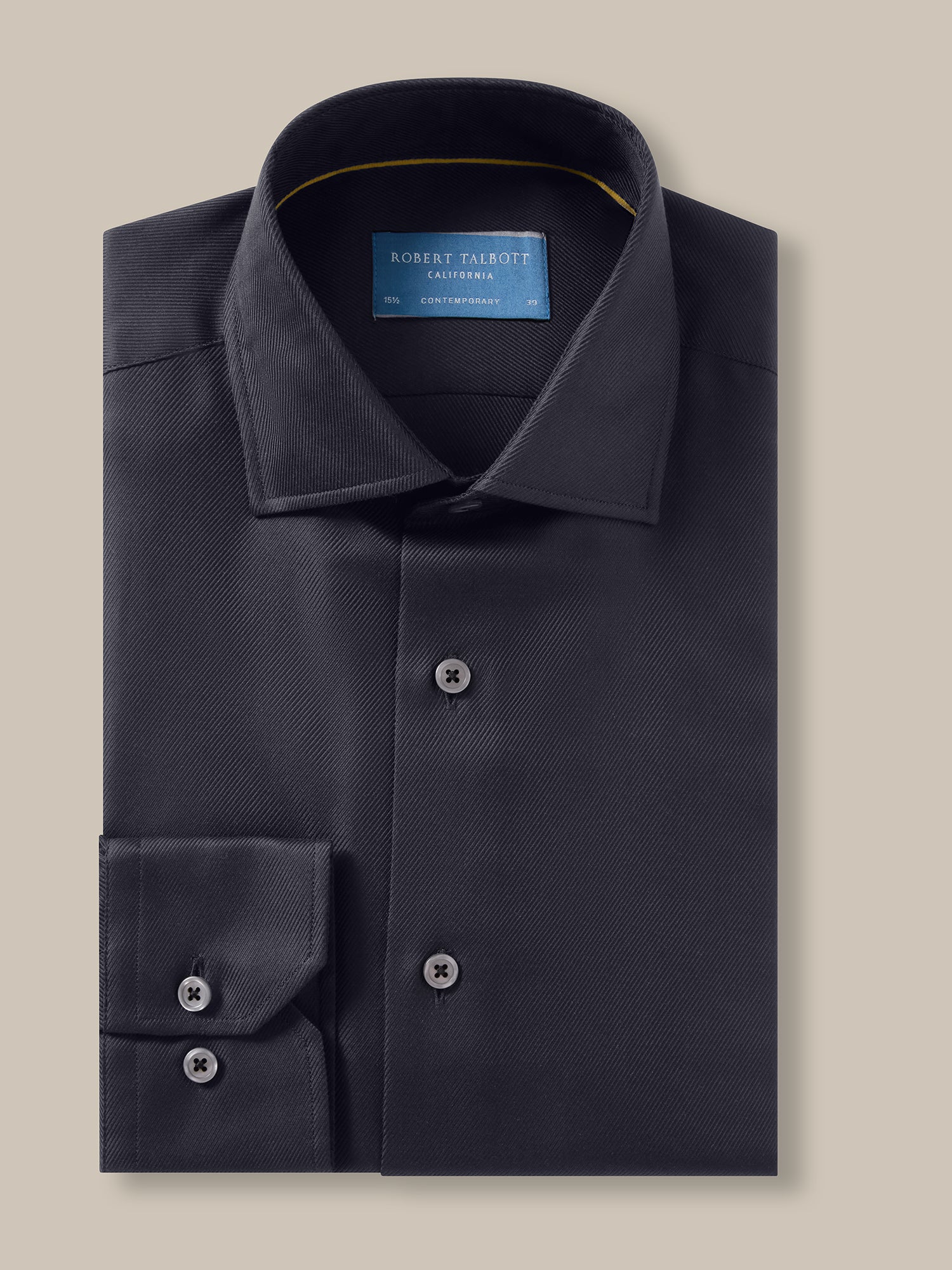 Robert Talbott Reynolds camicia elegante cotone 120s nera