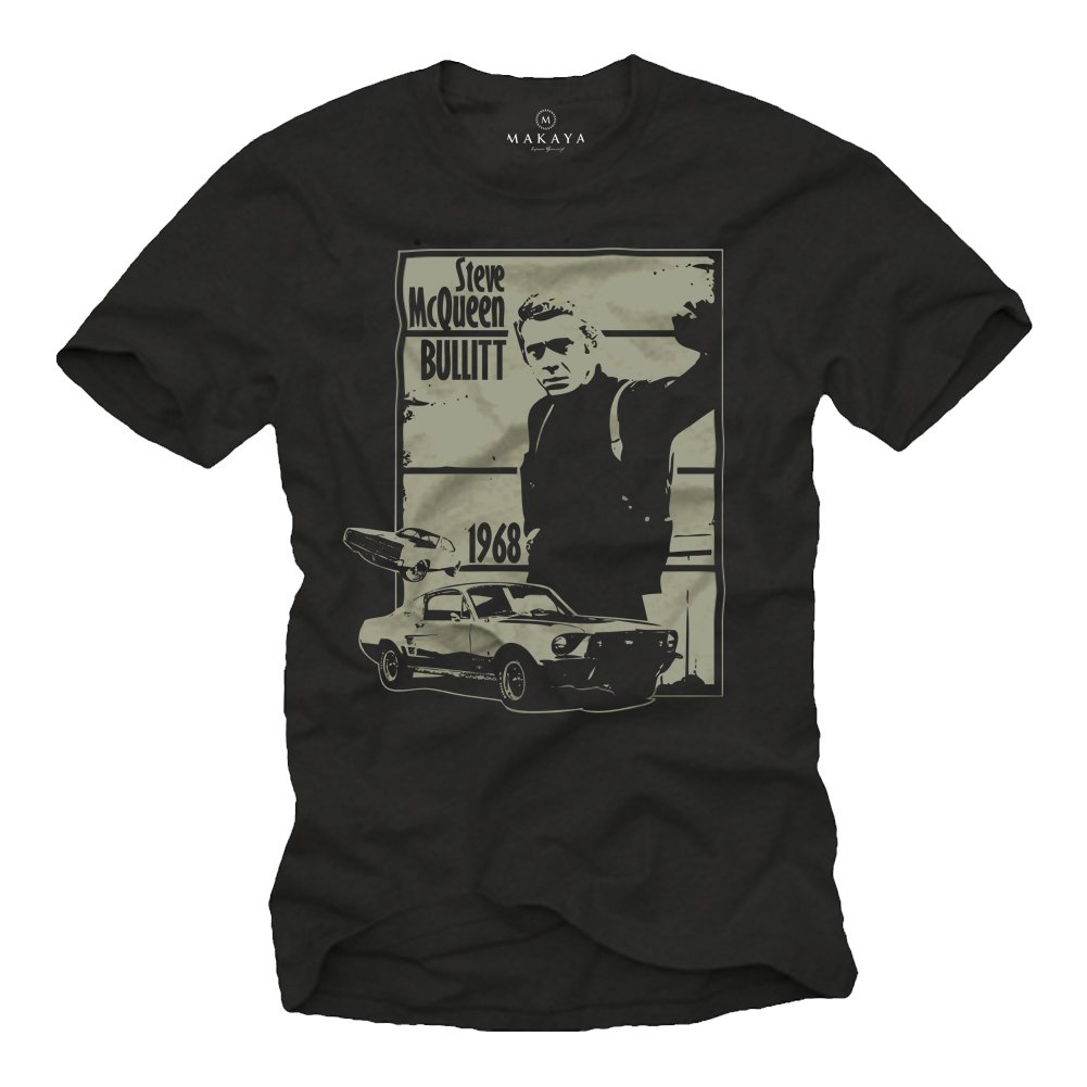 Makaya Bullitt Mustang Eleanor T-Shirt Uomo Nera M Auto