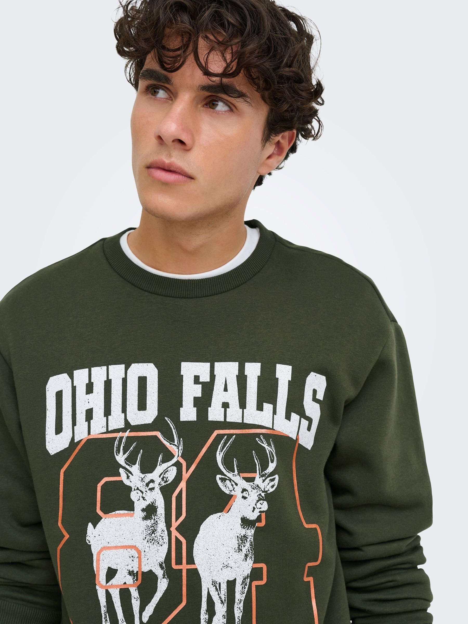 Only & Sons Felpe felpa uomo girocollo M taglio ampio