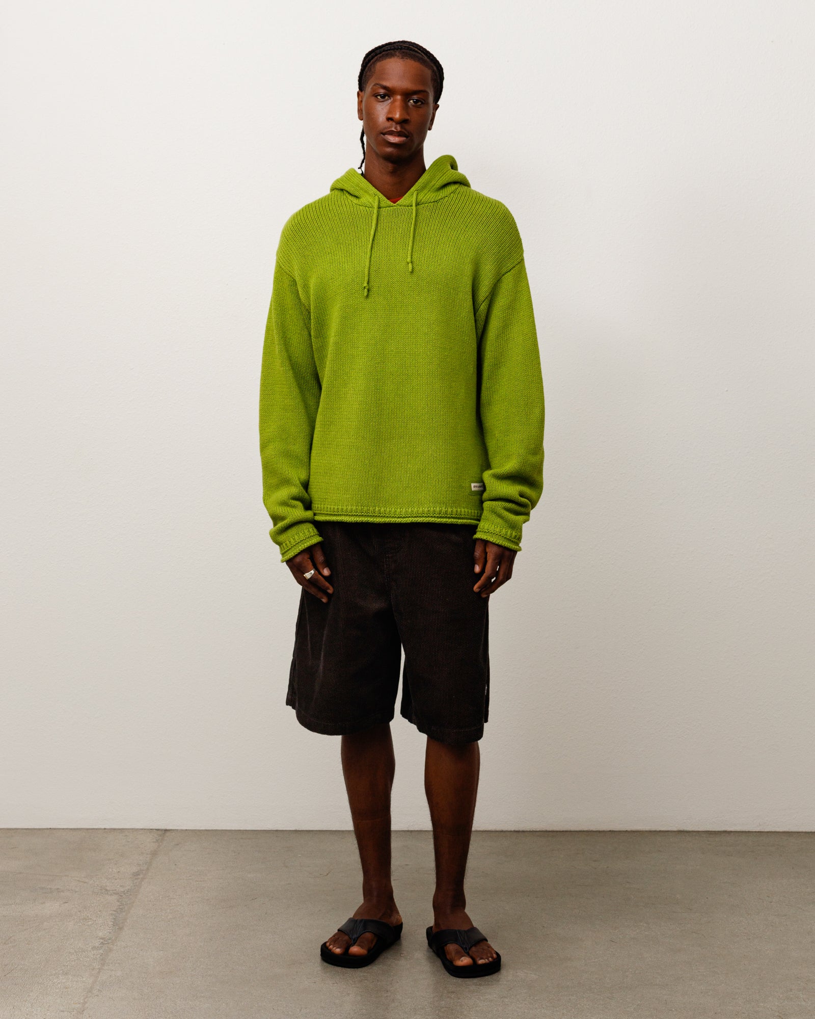 Stussy Beach Hooded Sweater maglia verde lino