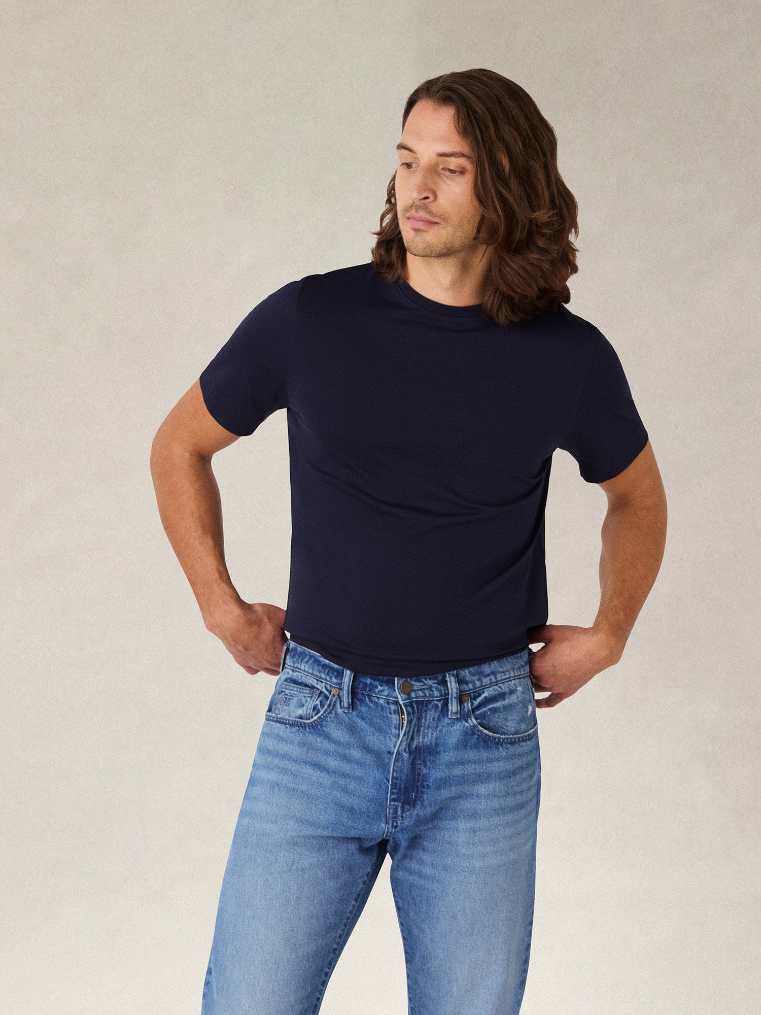 Robert Talbott Dylan t-shirt cotone pima blu navy