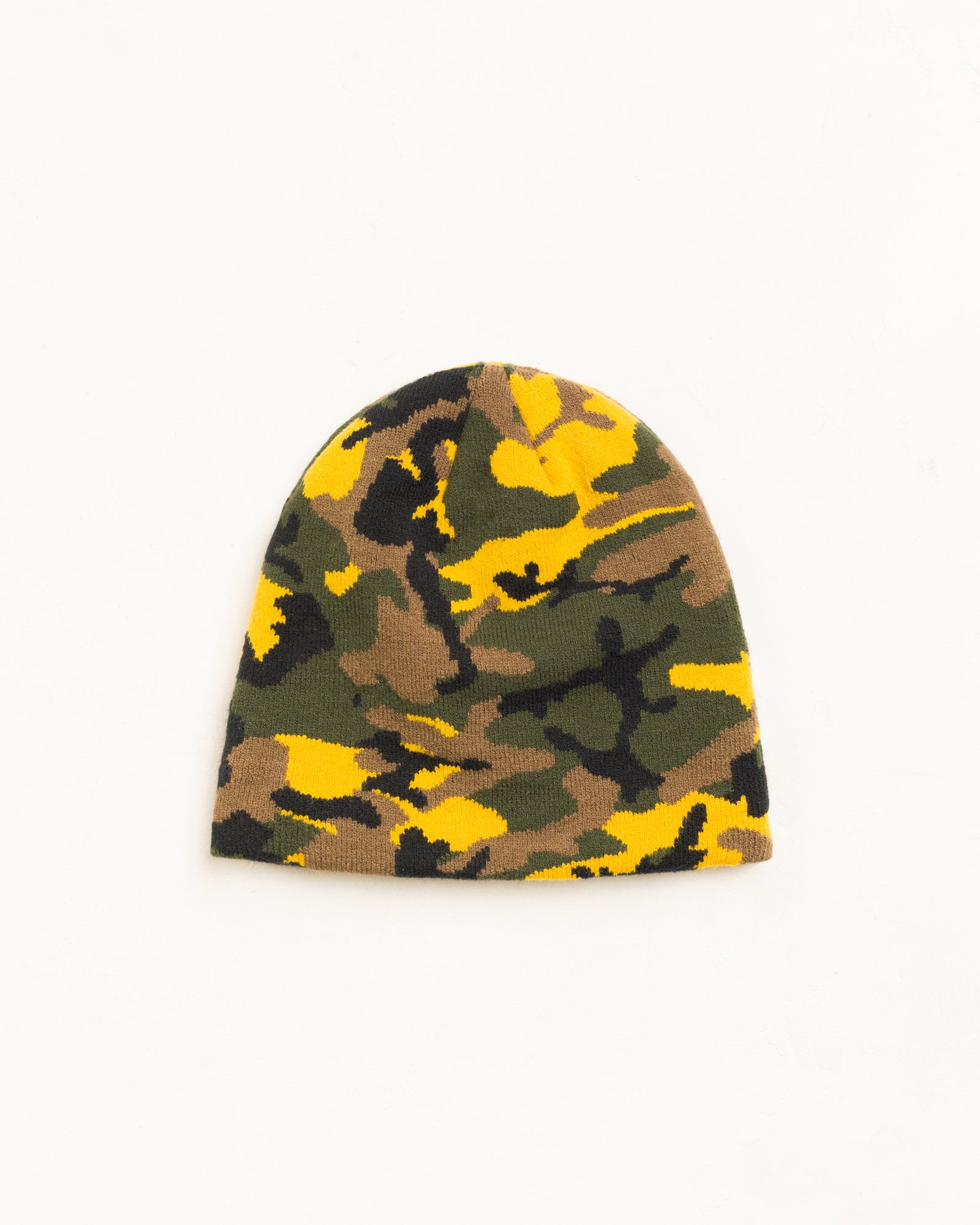 Stussy Basic Camo Knit Skullcap beanie Yellow Camo