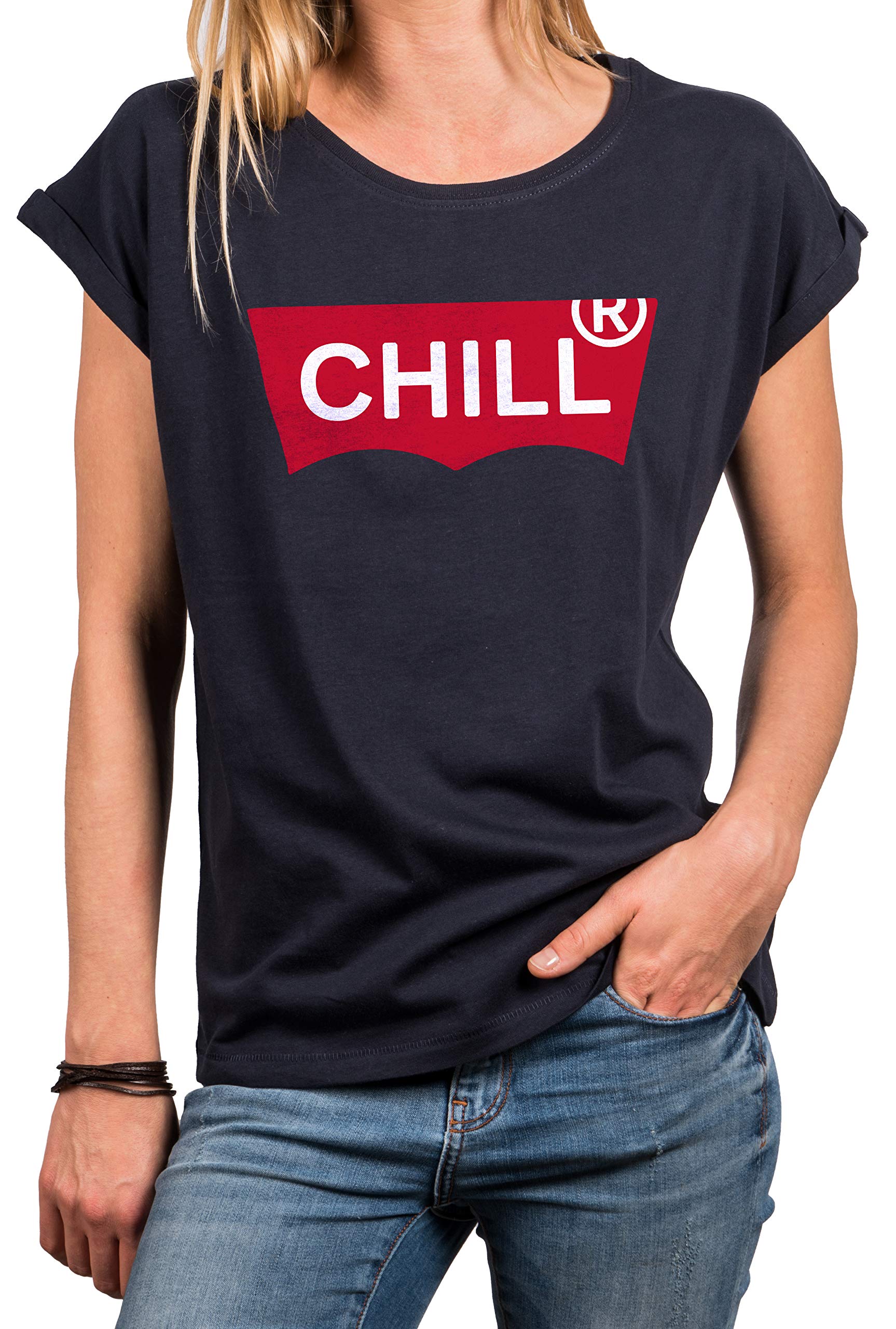 MAKAYA T-Shirt Donna Chill Maglietta M Nera Cotone