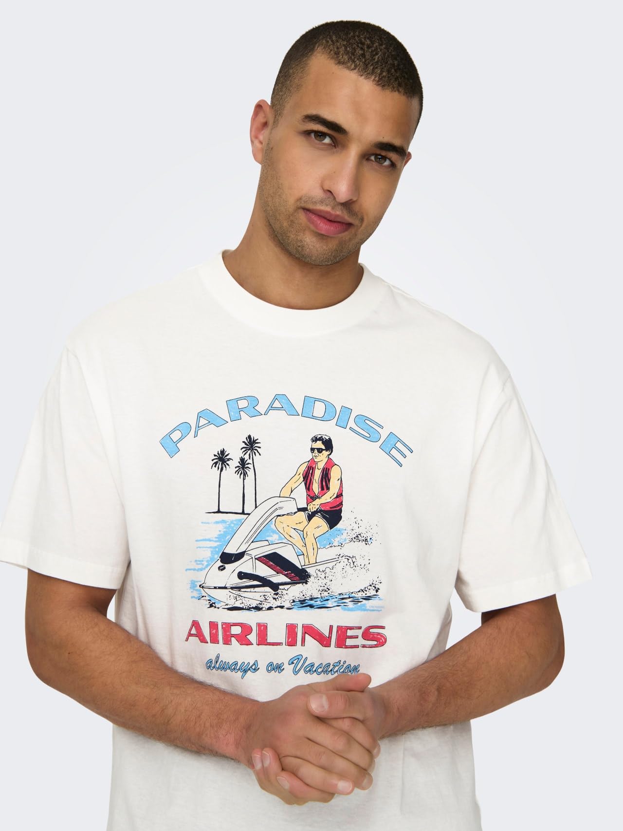 ONLY & SONS Onsmonte T-shirt Uomo S Cloud Dancer Paradise