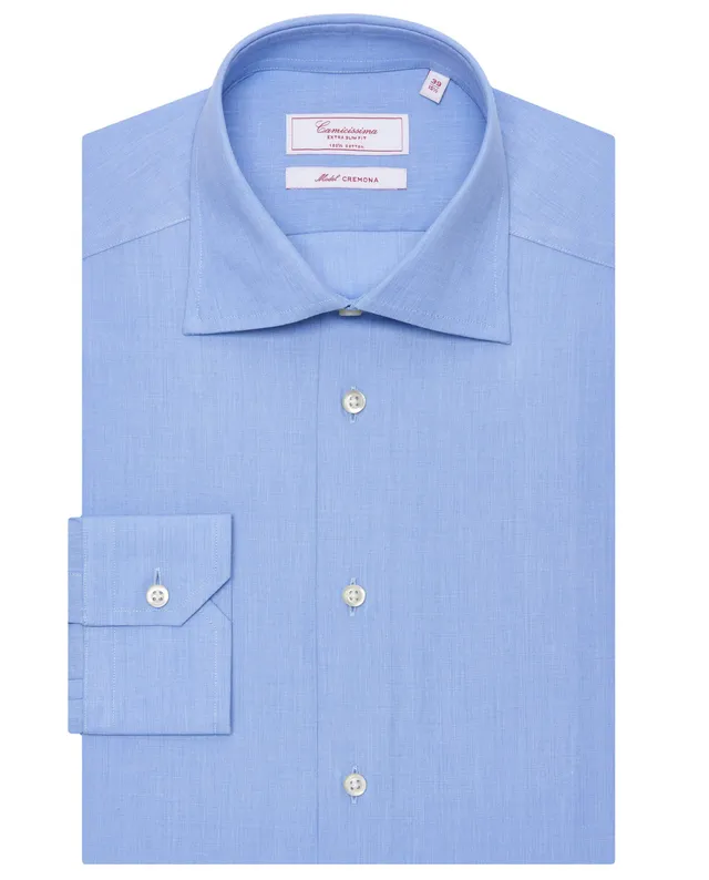Camicissima Permanent Camicia Azzurra Extra Slim Manica Lunga