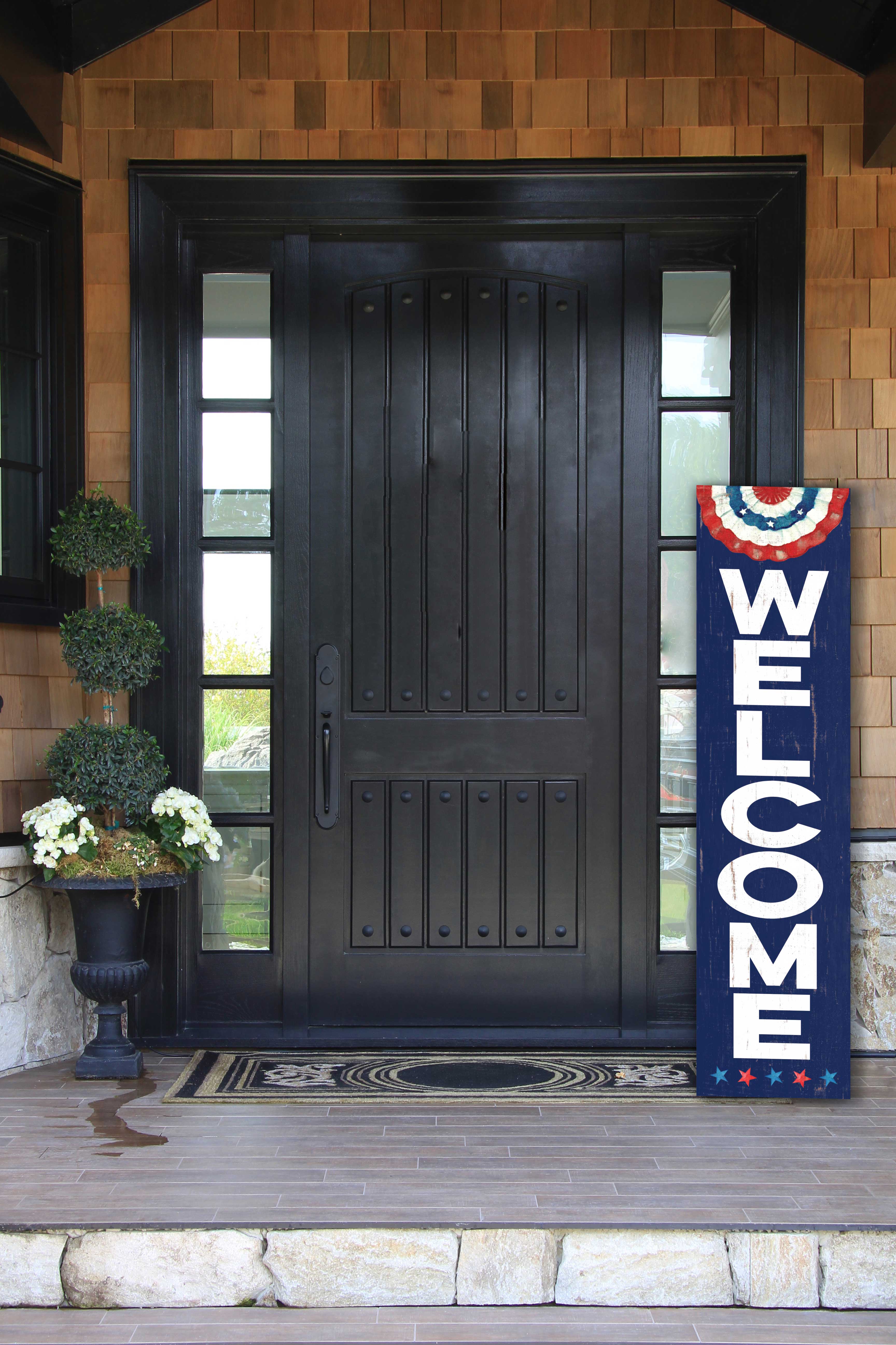 7.62 Design Home Patriotic Welcome Insegna 11x46 PVC