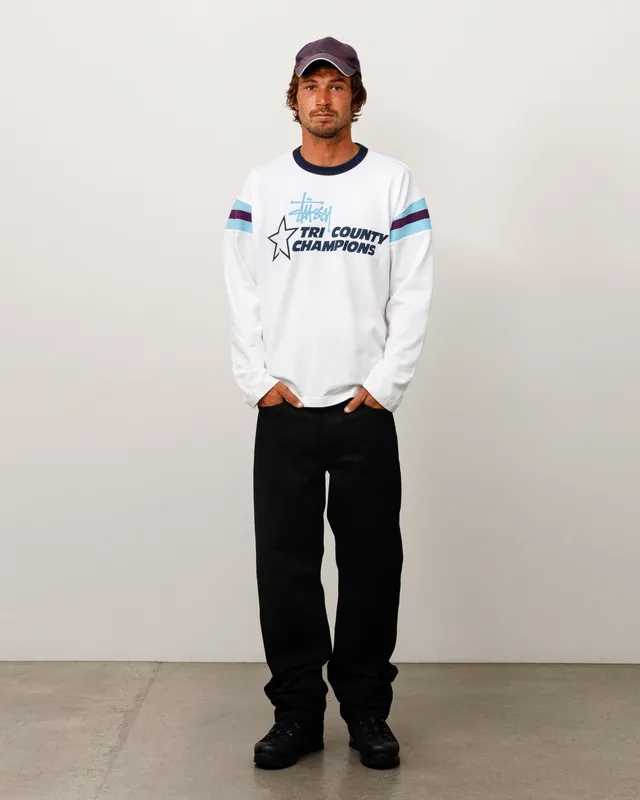 Stussy LS Ringer maglietta cotone White