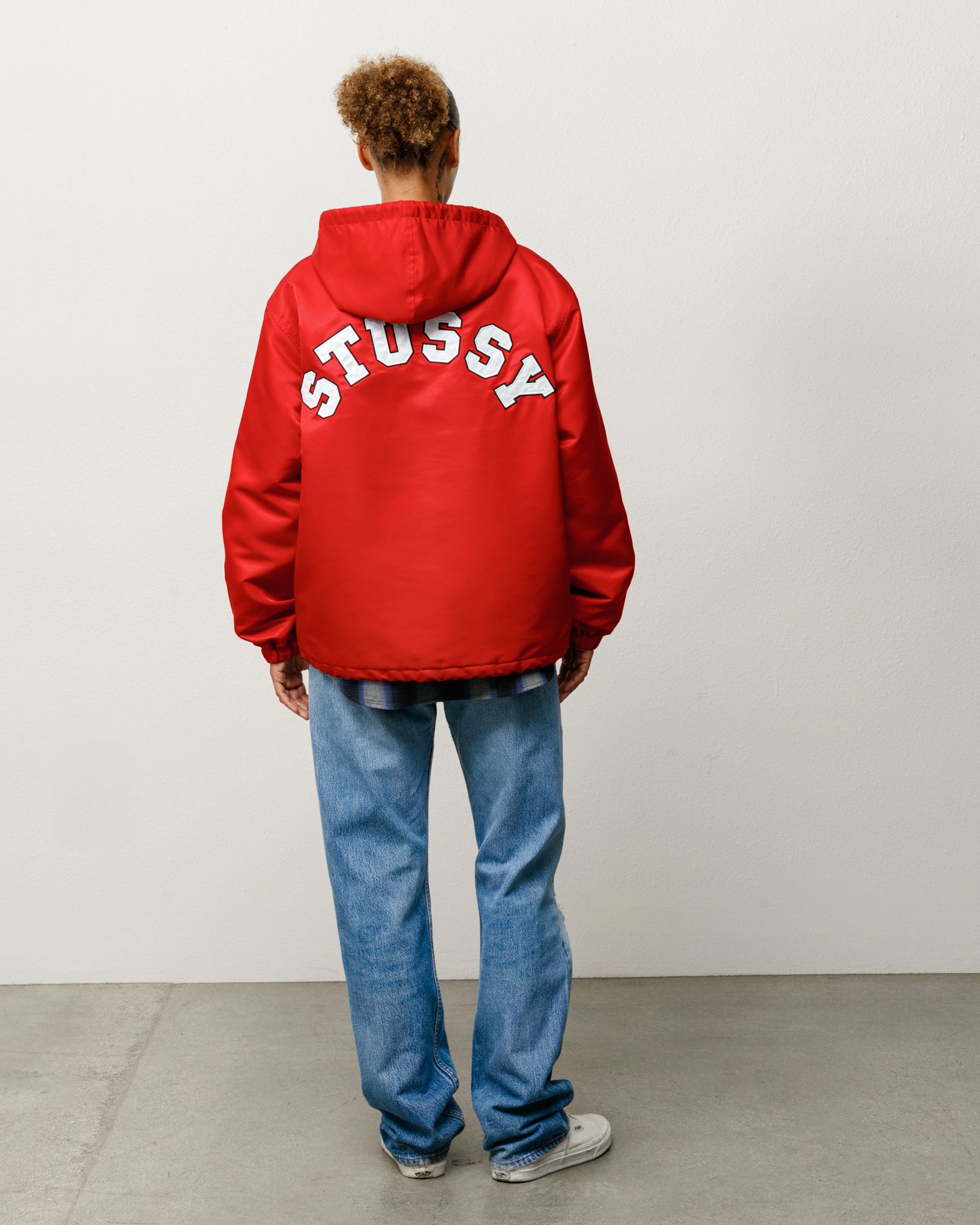 Stussy Hooded Coaches Jacket giacca nylon Red