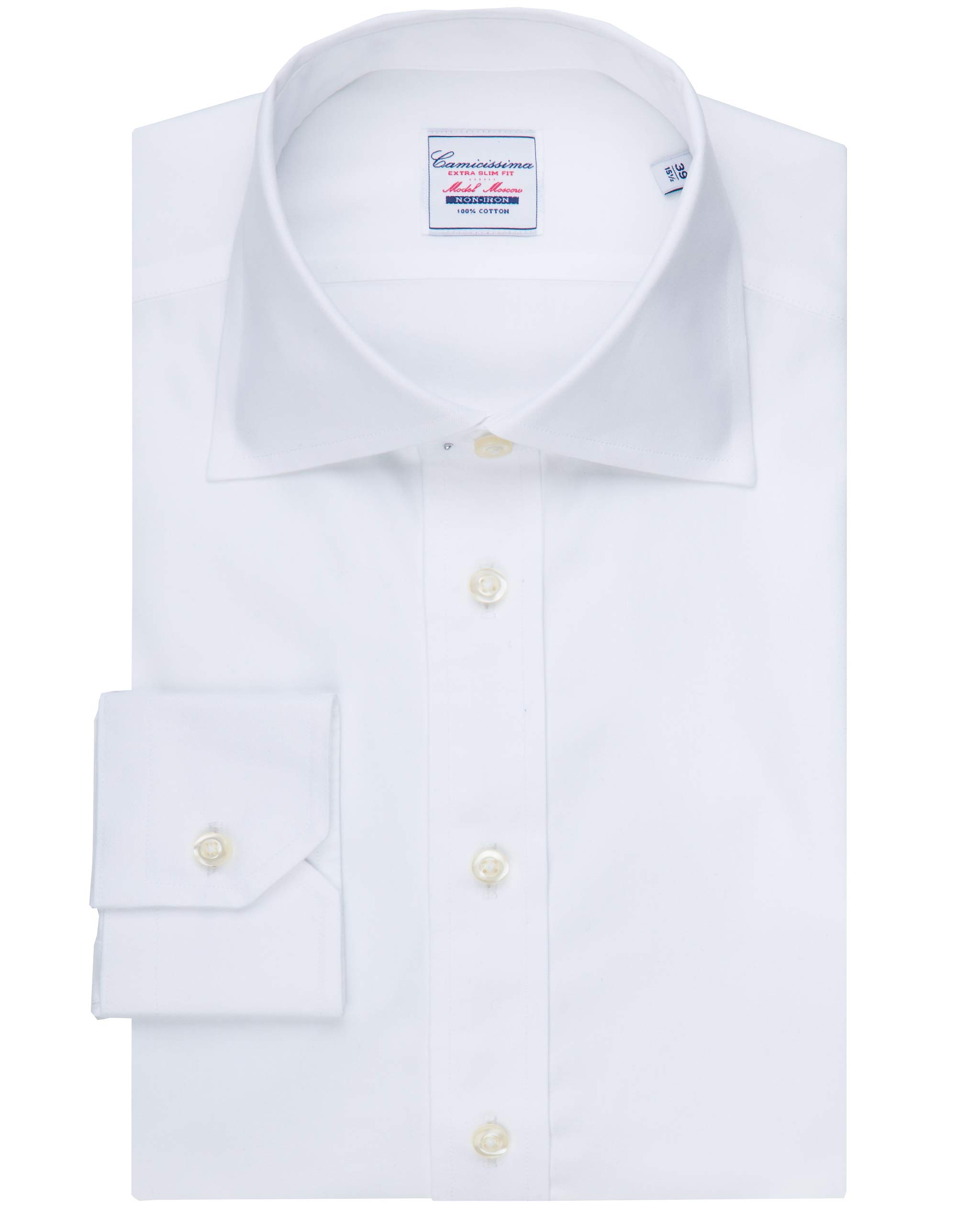 Camicissima Non Iron Camicia Bianca Extra Slim Manica Lunga