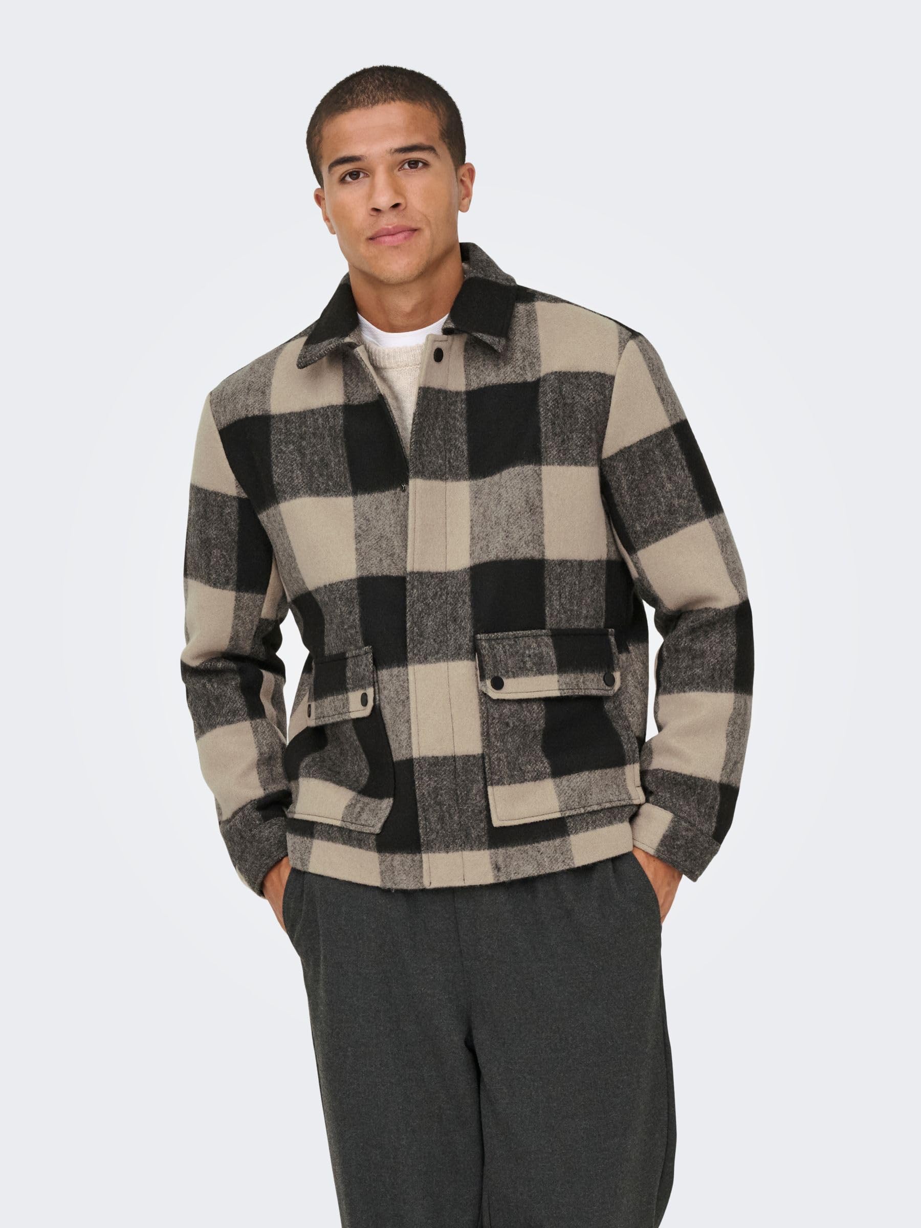 Only & Sons Onsconnor Giacca Uomo XXL Silver Lining