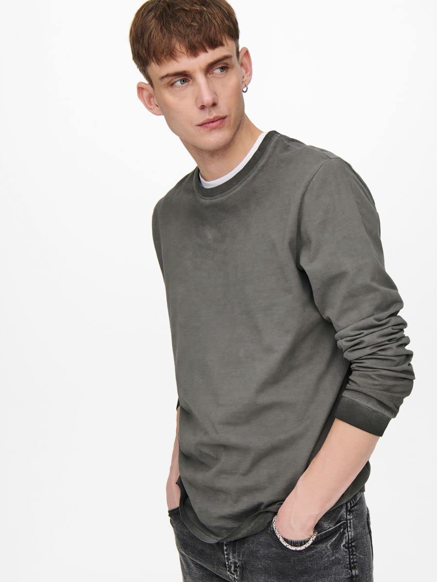 ONLY & SONS Onsmillenium maglietta uomo nera M manica lunga