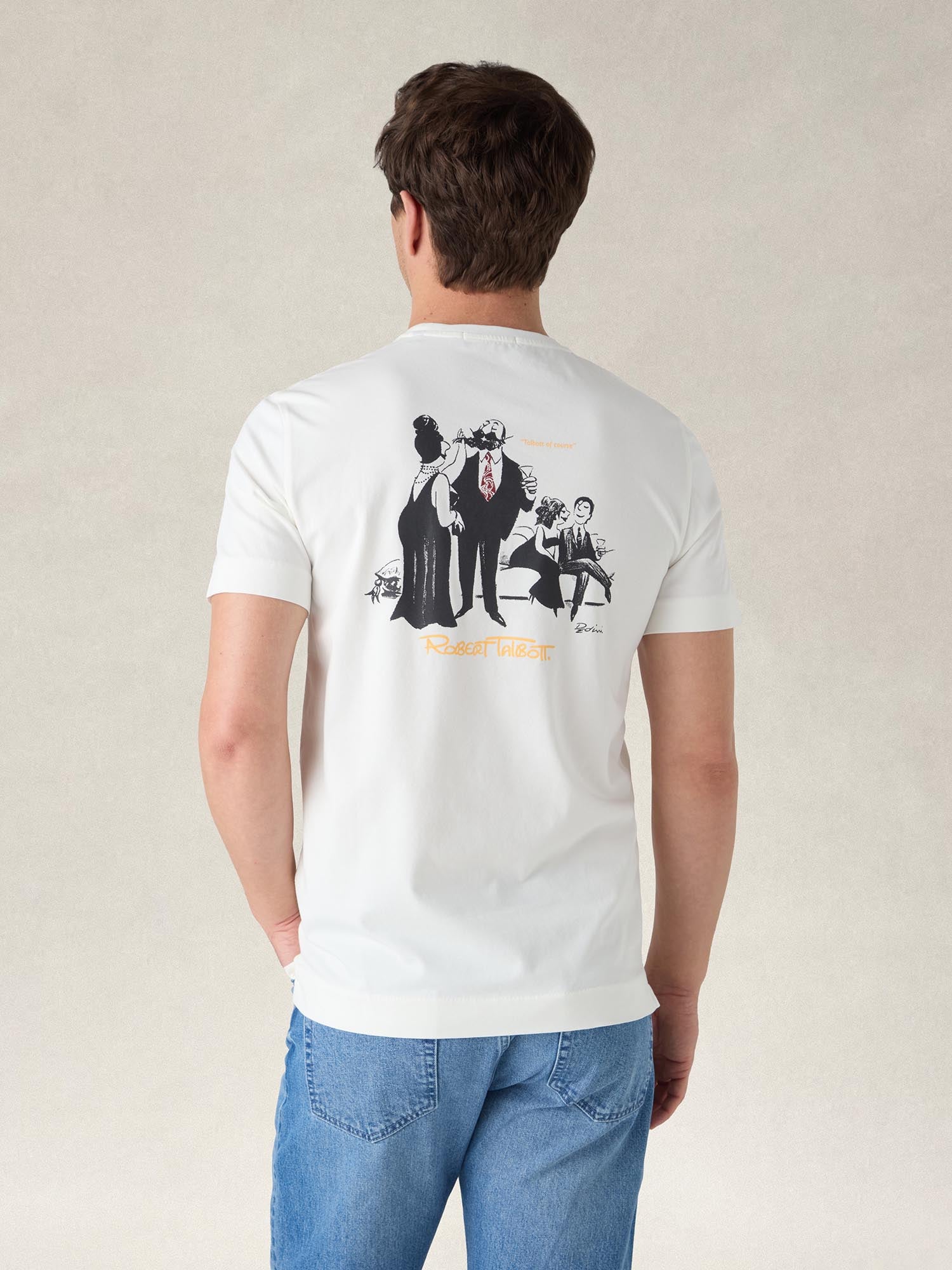 Robert Talbott Dean Tee t-shirt cotone bianca grafica