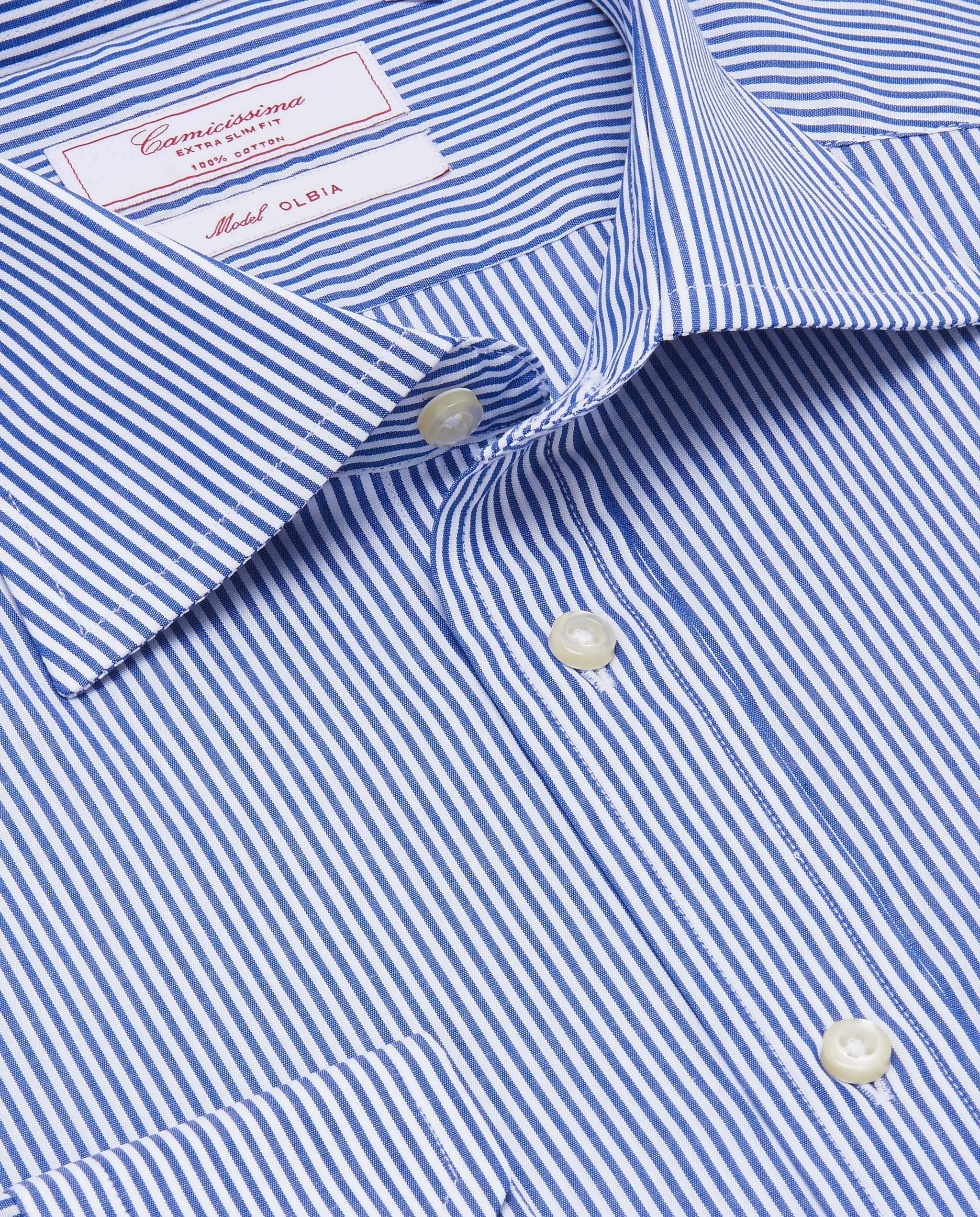 Camicissima Fancy Camicia Blu a Righe Slim Fit Manica Lunga