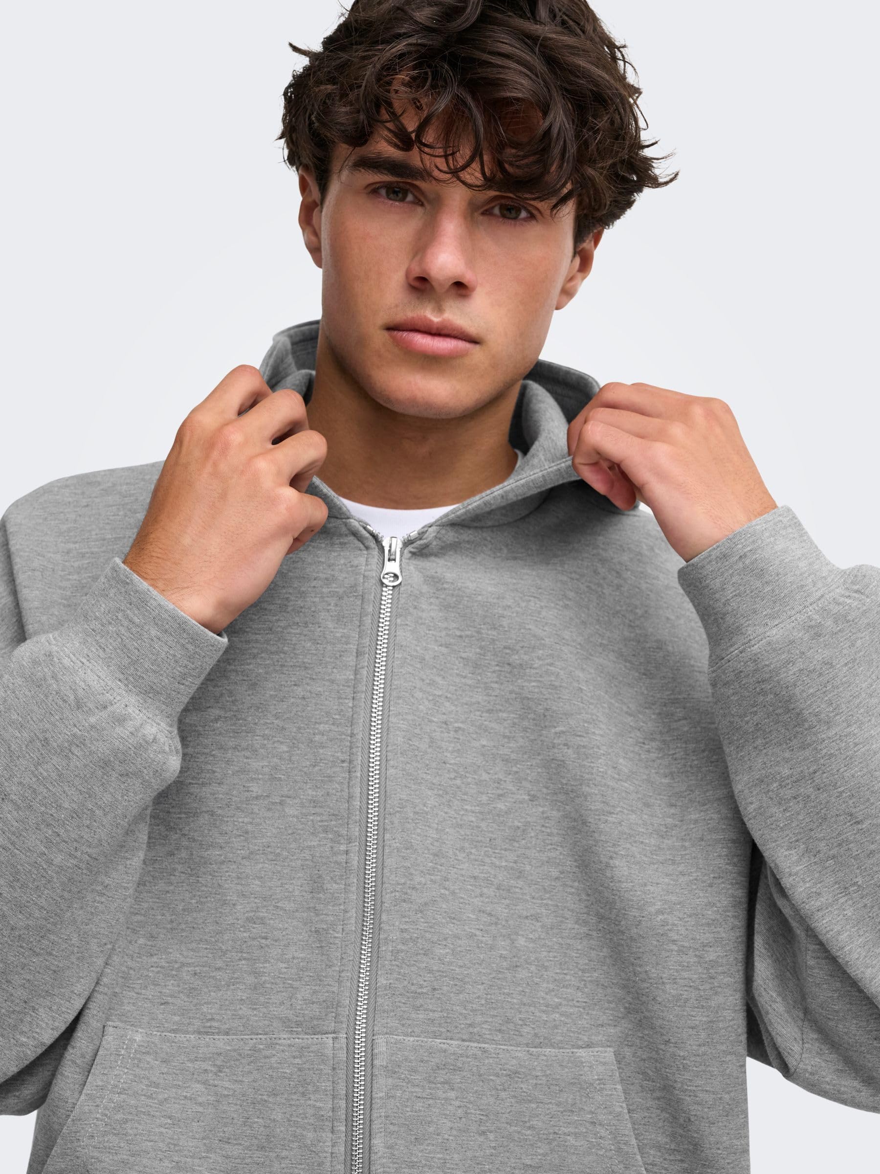Only & Sons Onsgoyle Boxy Felpa Cappuccio Zip Uomo