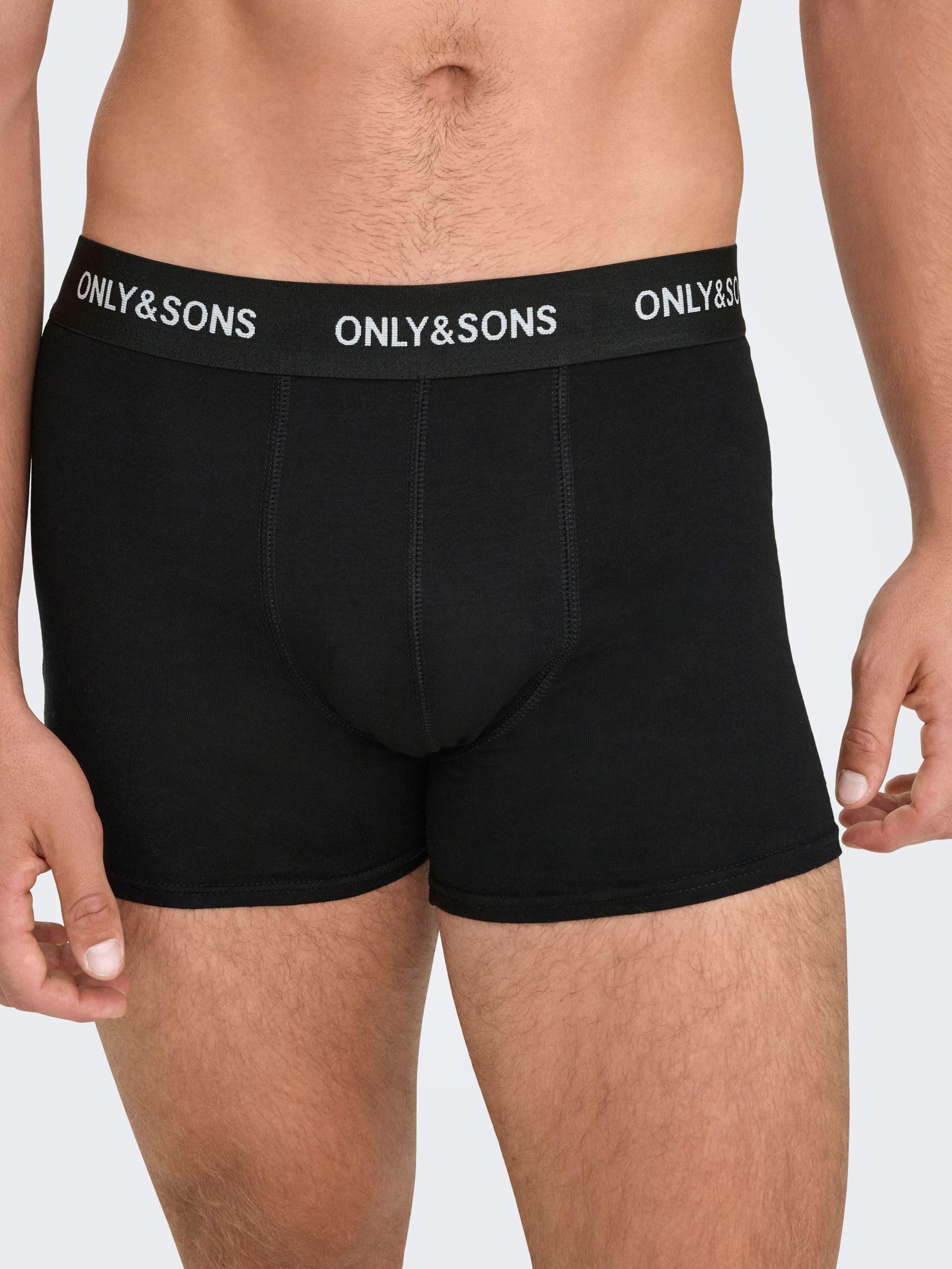 Only & Sons Onsfitz Boxer Pantaloncino Uomo Nero 7 Pezzi Cotone