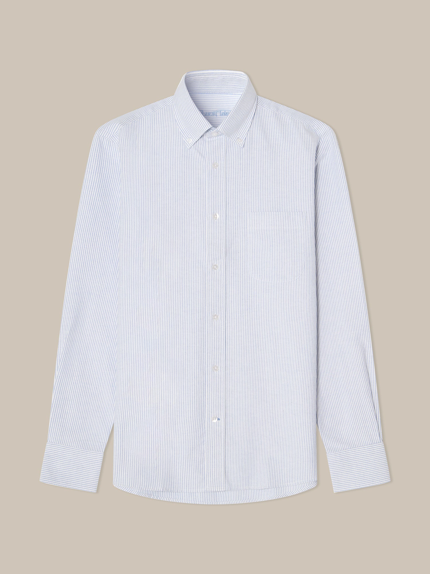 Robert Talbott Harrison Button Down camicia oxford riga blu