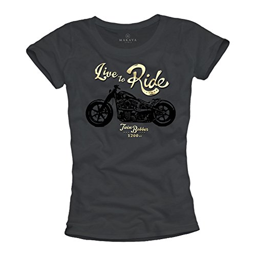 Makaya Live To Ride T-Shirt Donna S Cotone Serigrafia