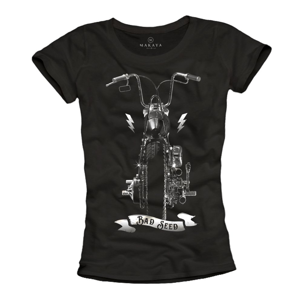 MAKAYA T-Shirt Donna Bad Seed maglietta cotone taglia L