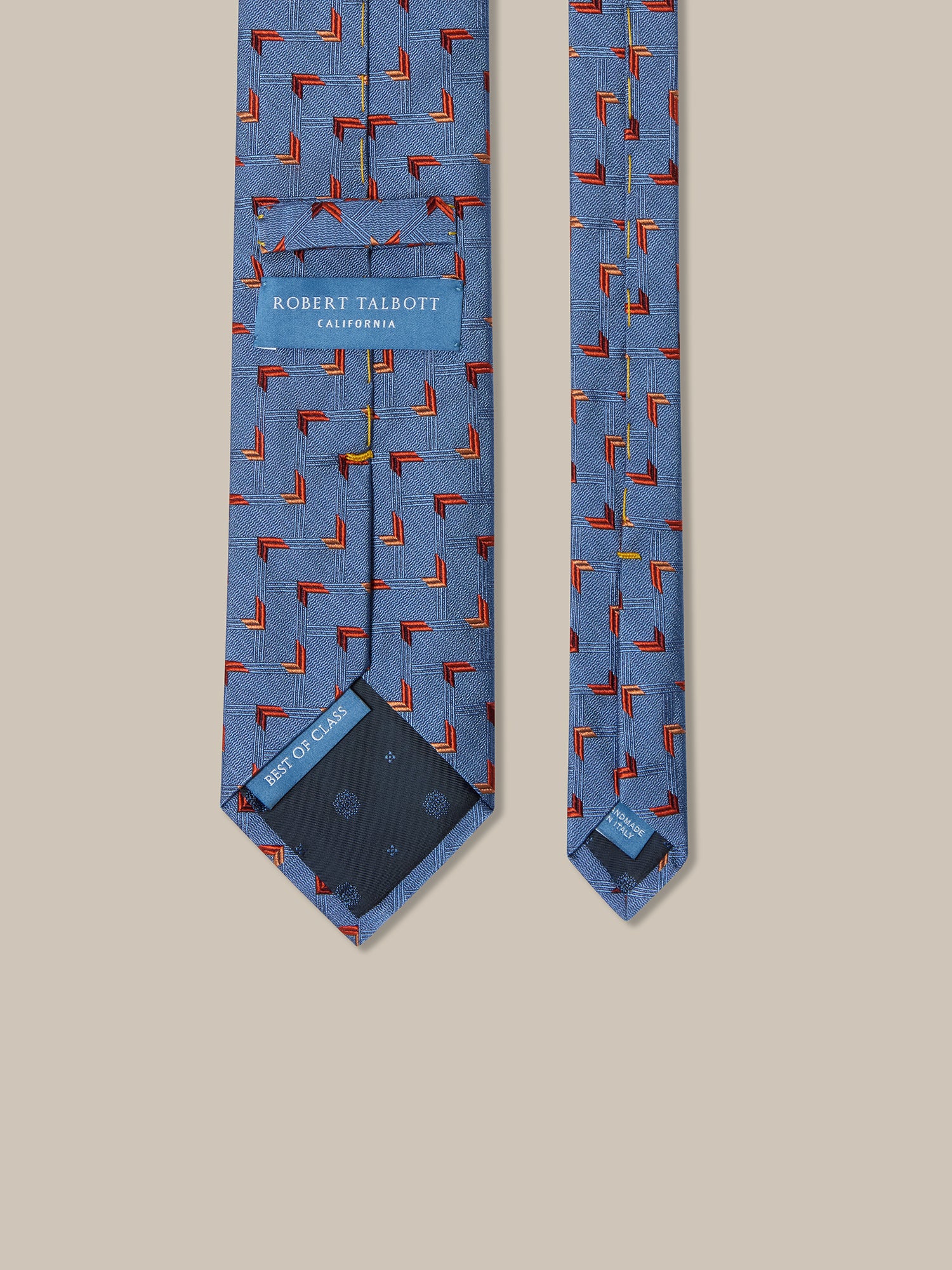 Robert Talbott Robert Geometric Arrow cravatta seta blu REG