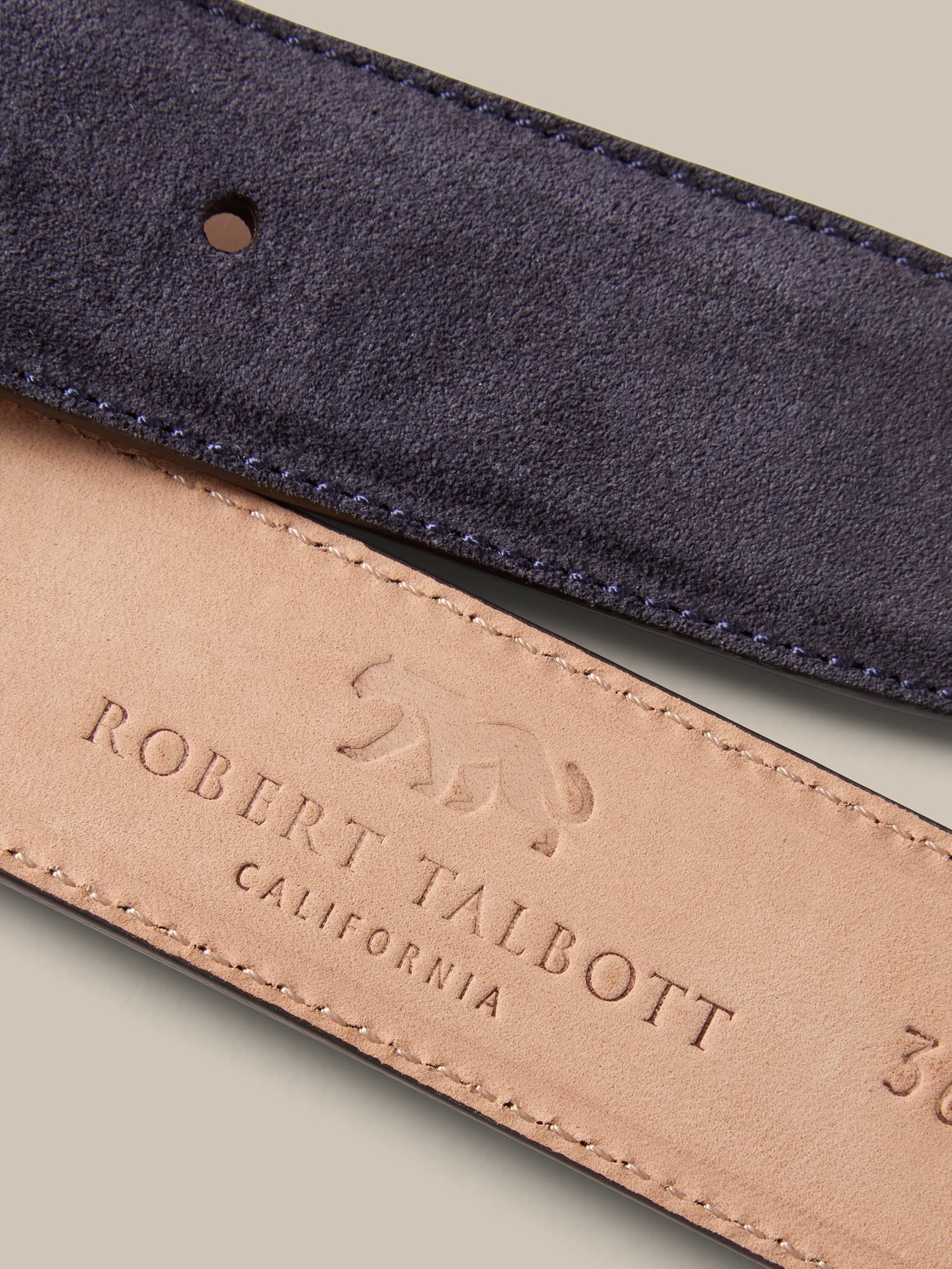 Robert Talbott Lewis Cintura Uomo Camoscio Blu Navy 3,4 cm