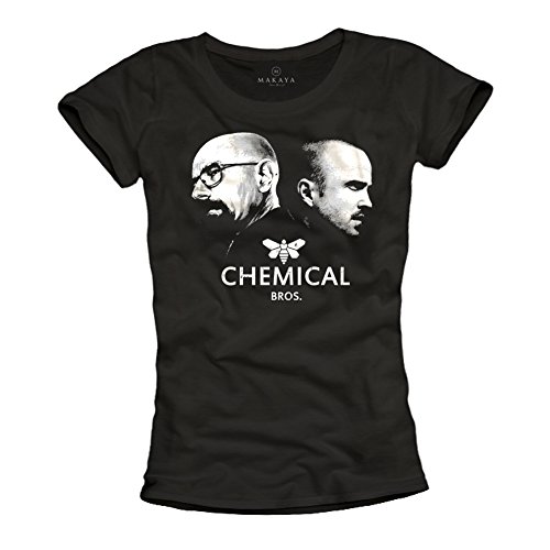 MAKAYA Chemical Bros Maglietta Donna Cotone Taglia L